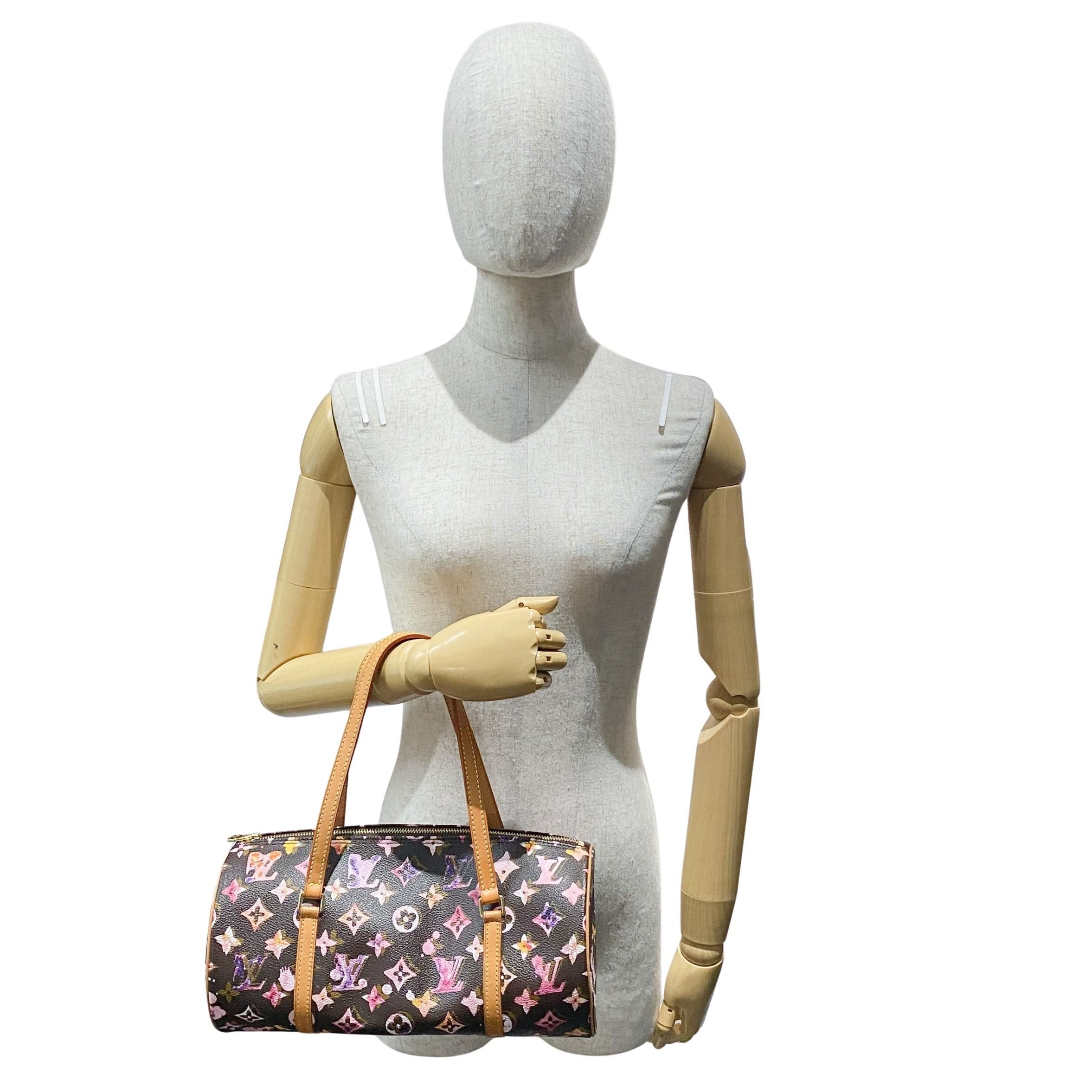 Papillon Watercolour Monogram Brown Canvas Shoulder Bag