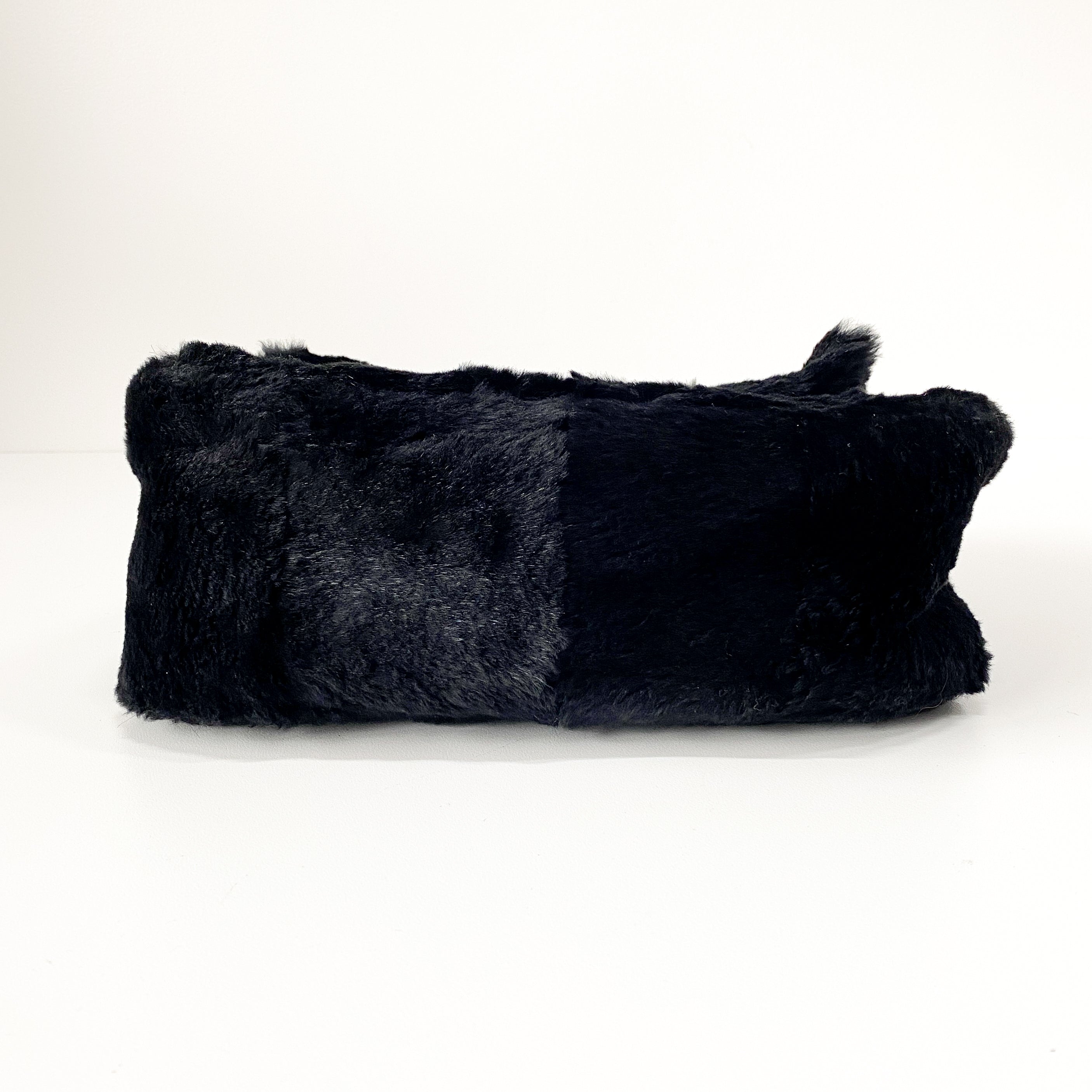 Mamma Baguette Black Fur Shoulder Bag