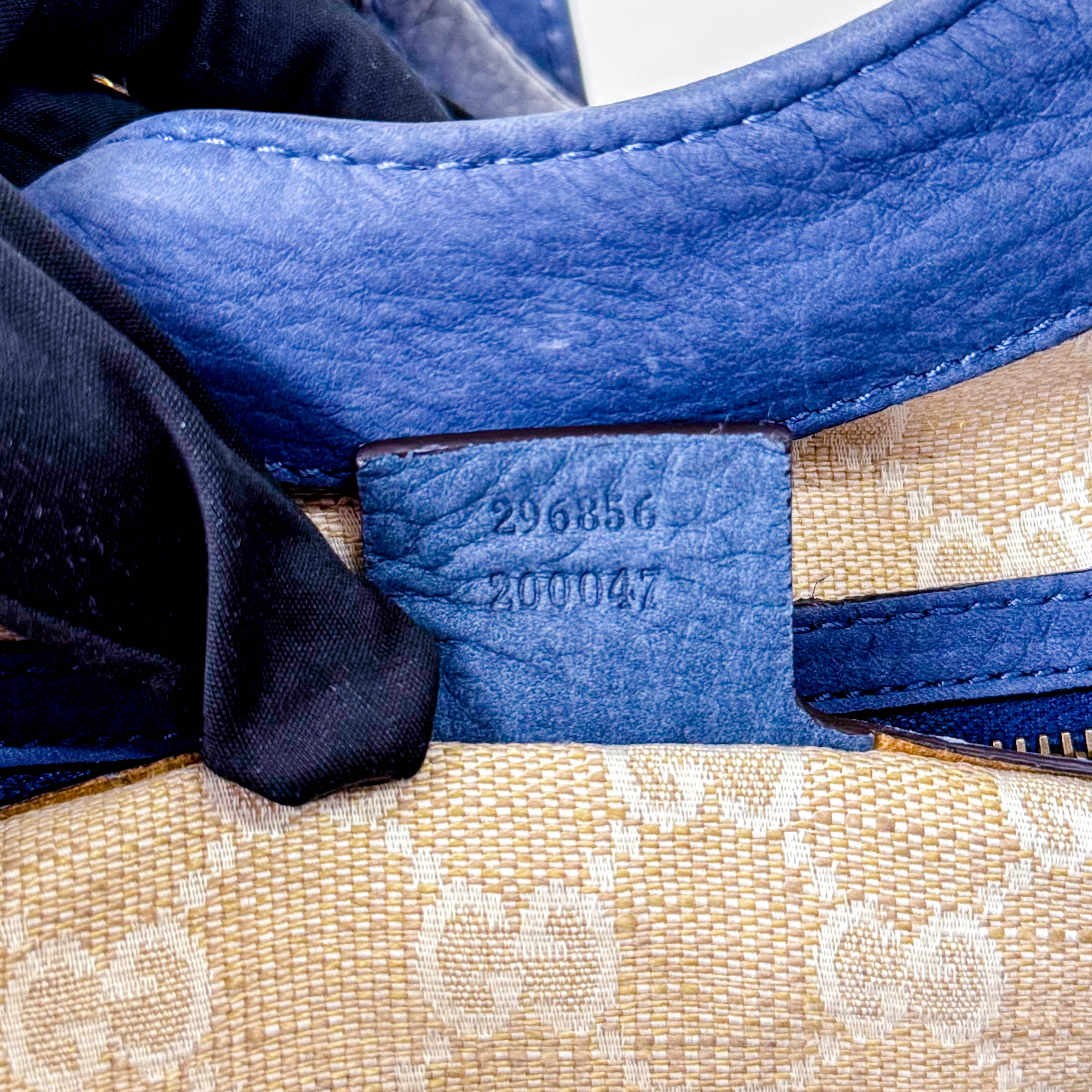 Dusty Blue Leather Handle Bag