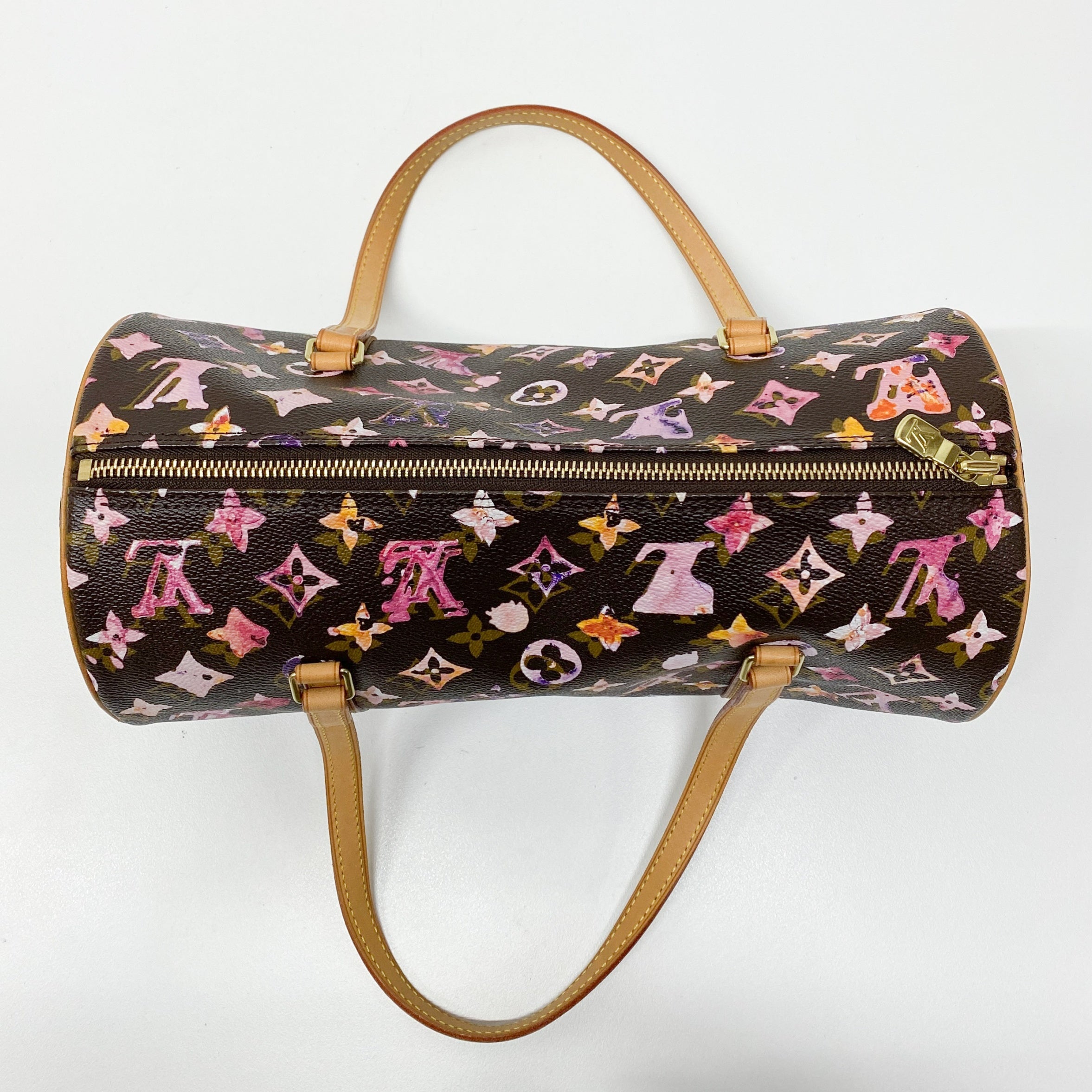 Papillon Watercolour Monogram Brown Canvas Shoulder Bag