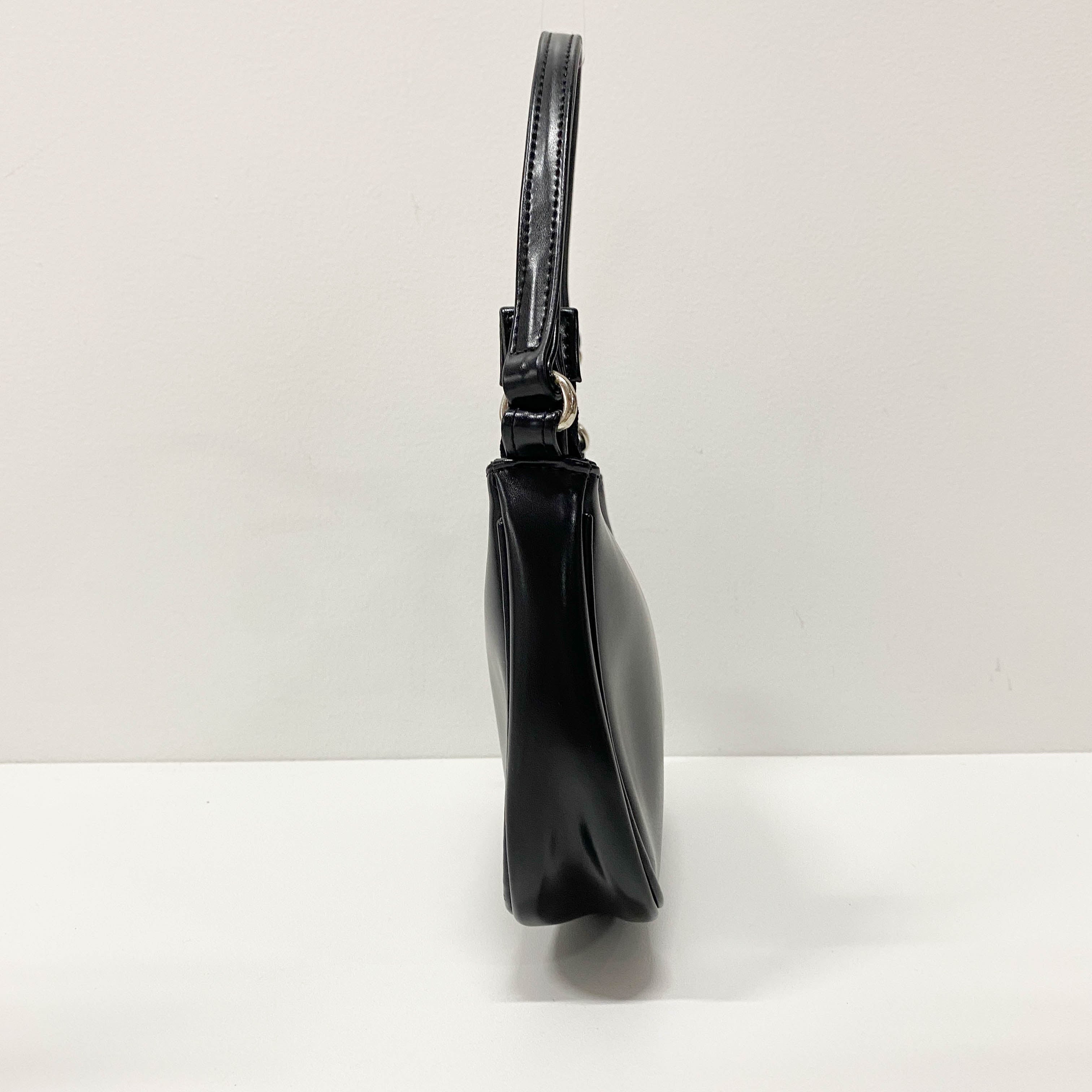 Mini Black Patent Leather Shoulder Bag