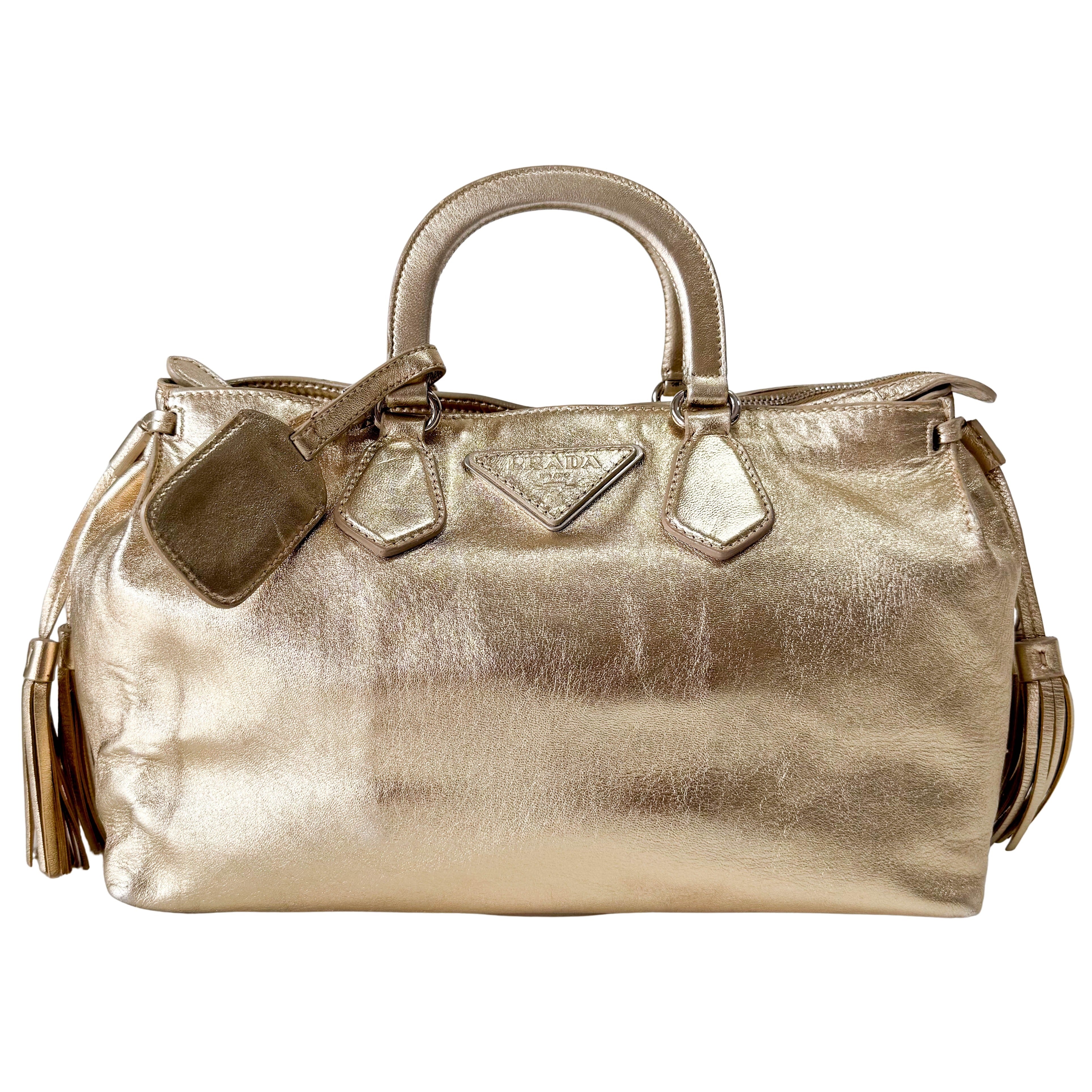 Gold Leather Handbag
