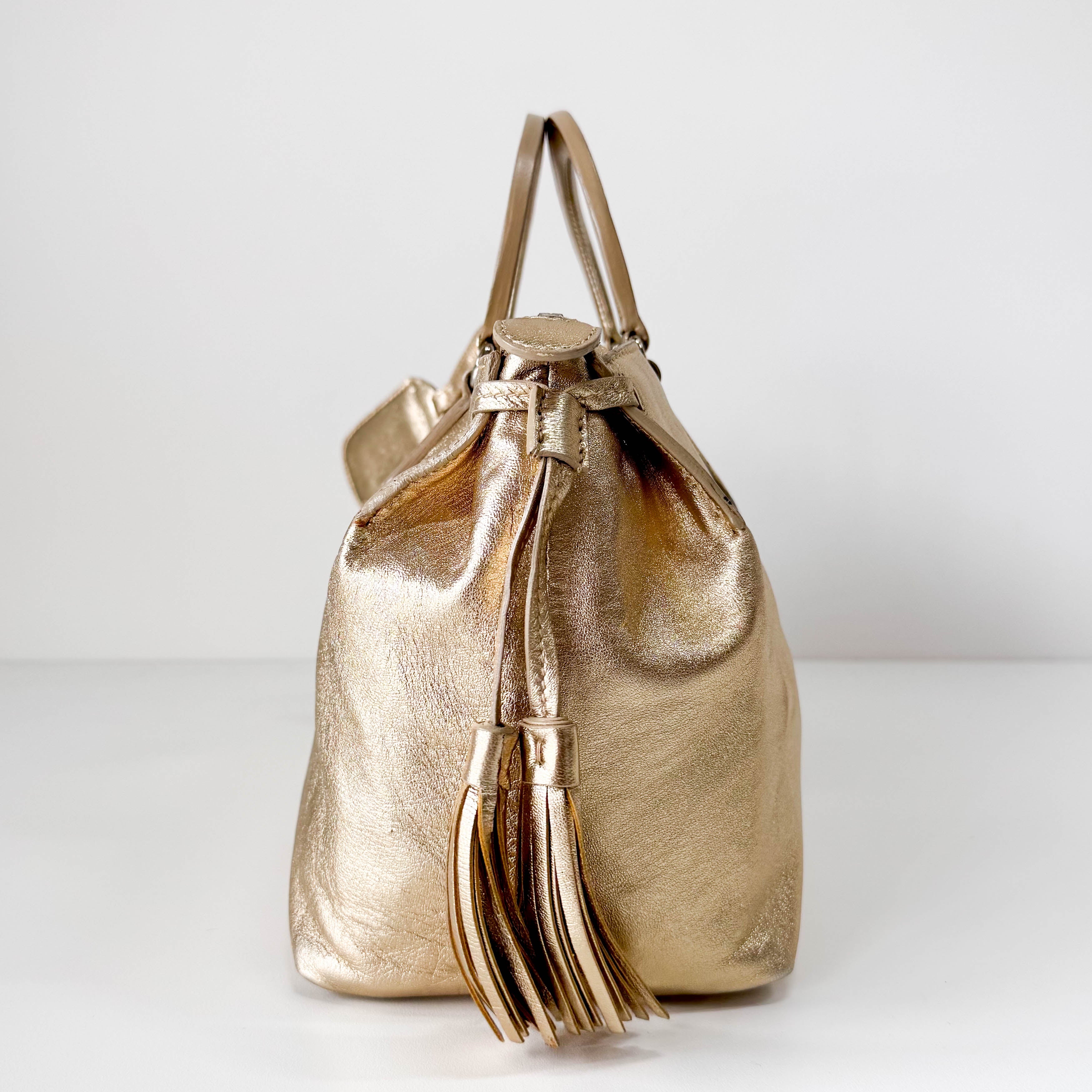 Gold Leather Handbag