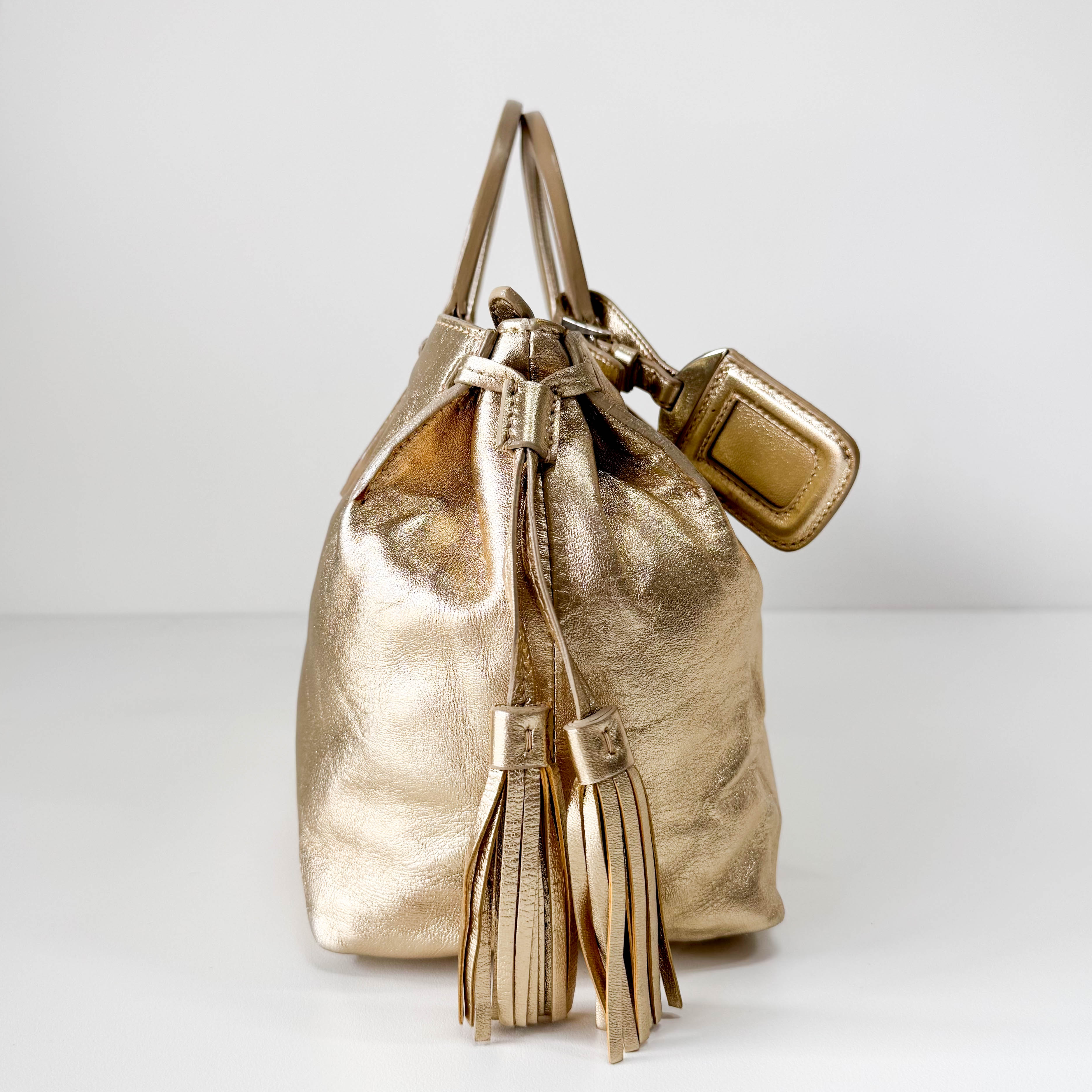 Gold Leather Handbag