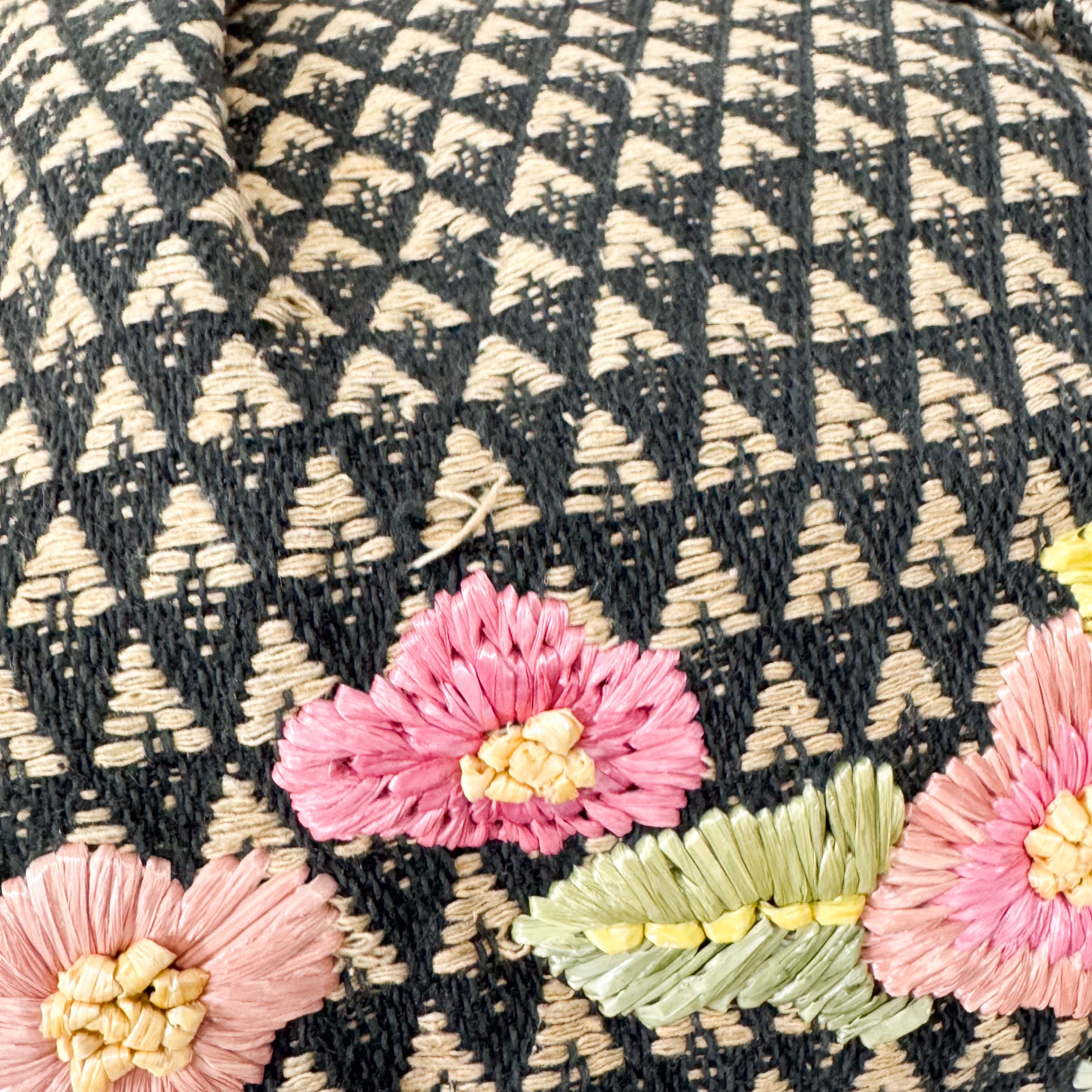 Bamboo Multi-colour Floral Embroidery Cotton Bag