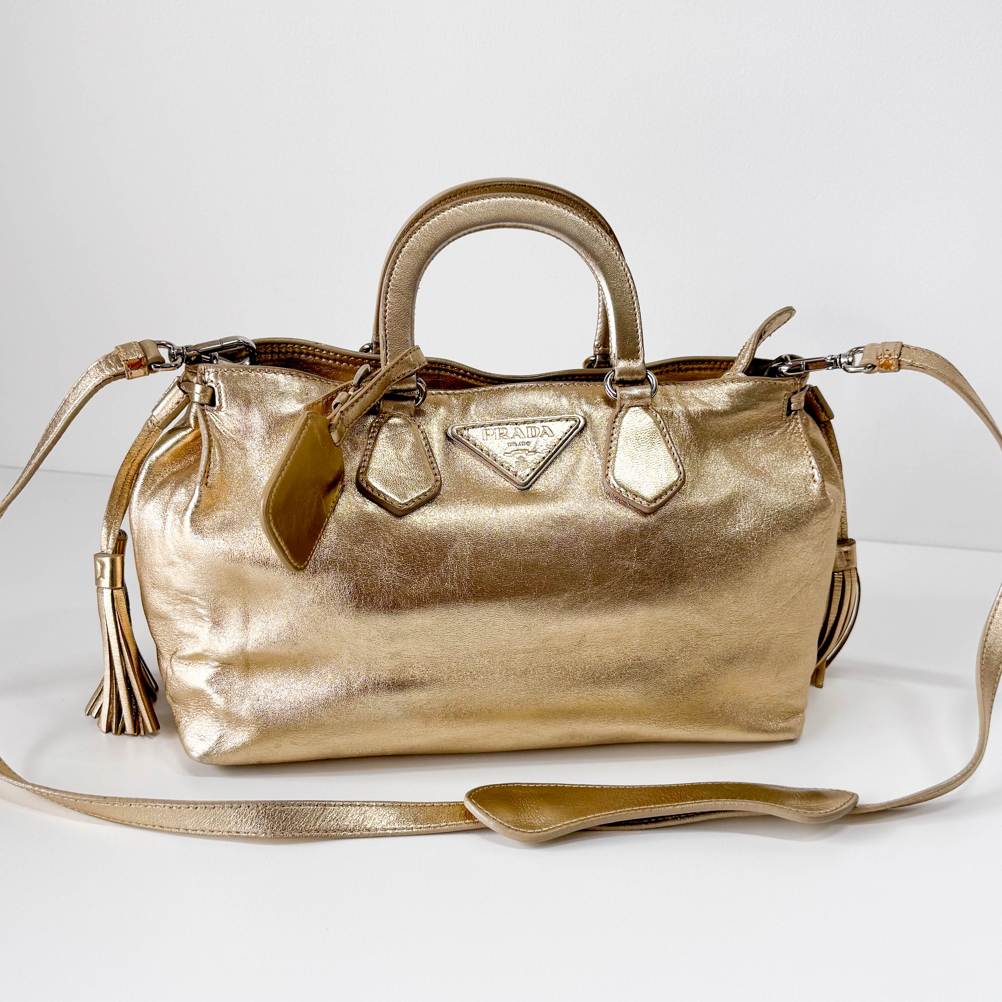 Gold Leather Handbag
