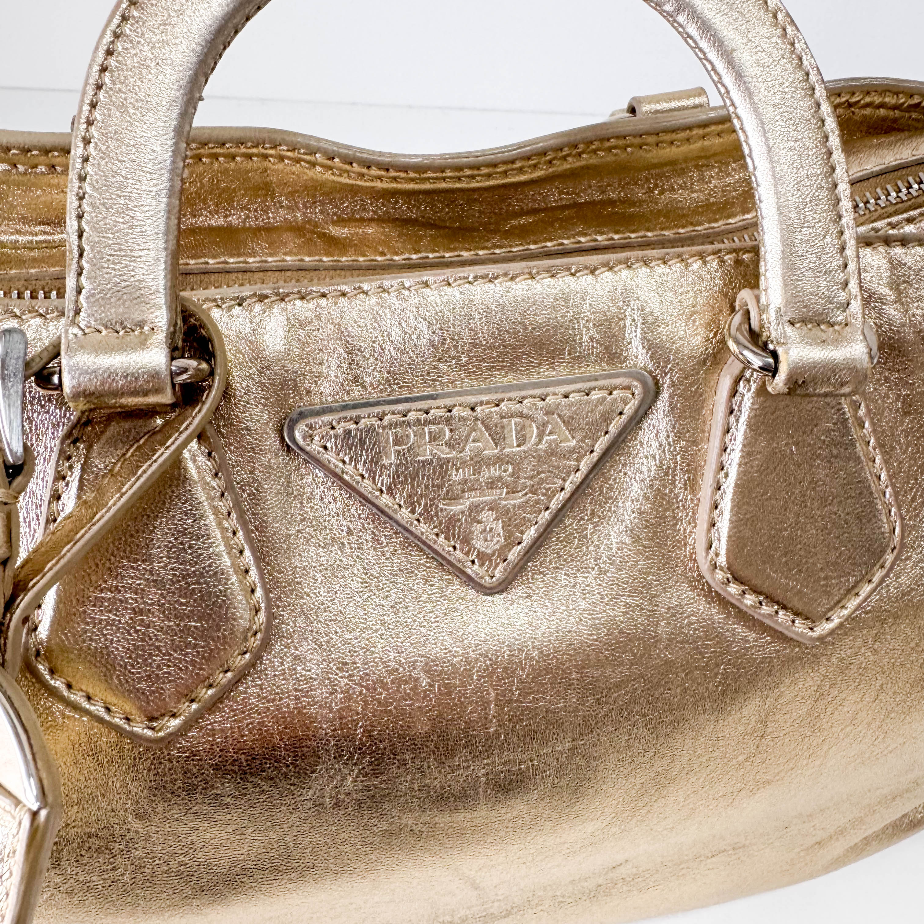 Gold Leather Handbag