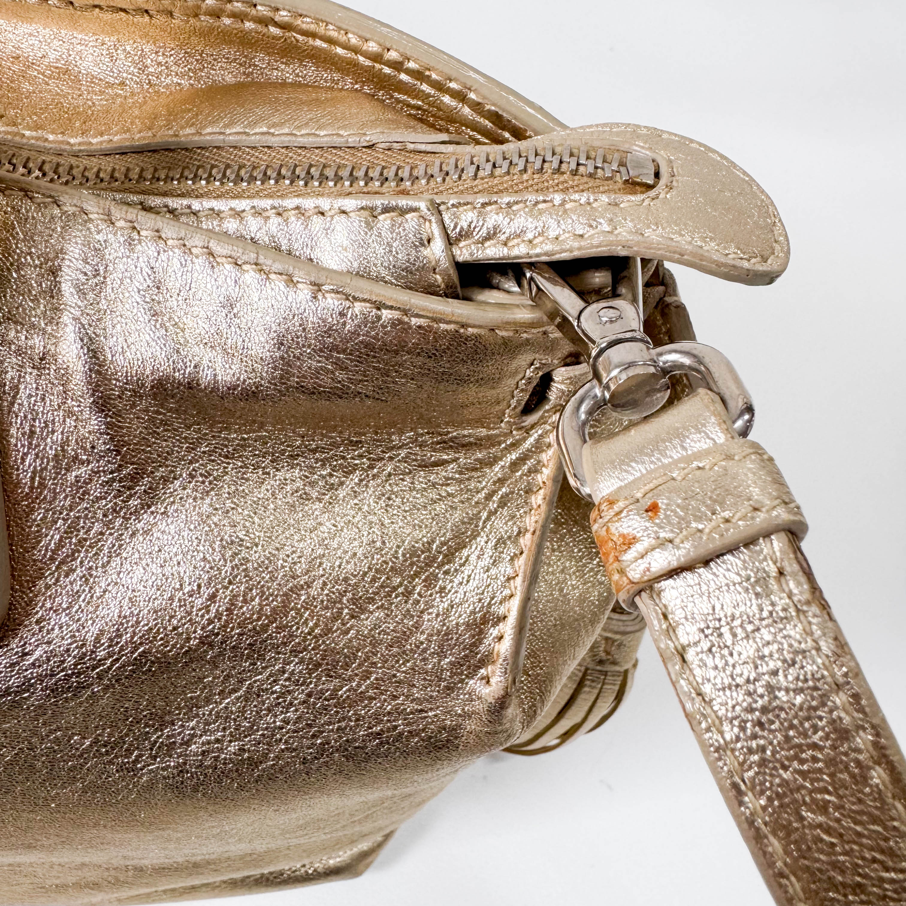 Gold Leather Handbag