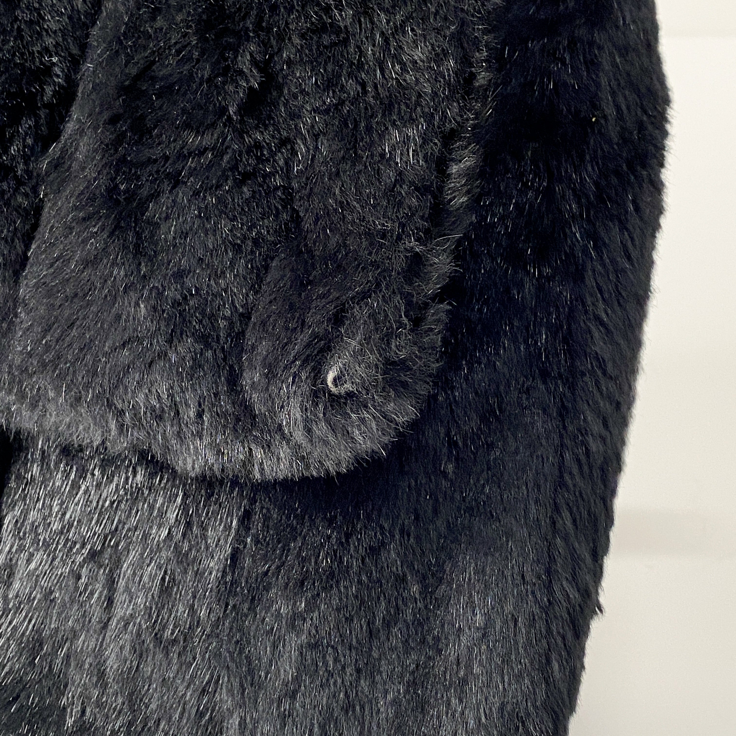 Mamma Baguette Black Fur Shoulder Bag