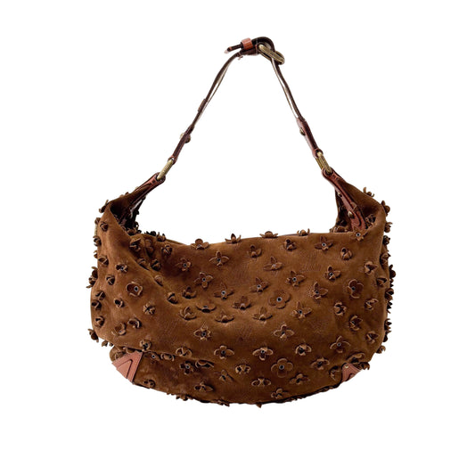 Onatah Brown Fleur GM Suede Bag