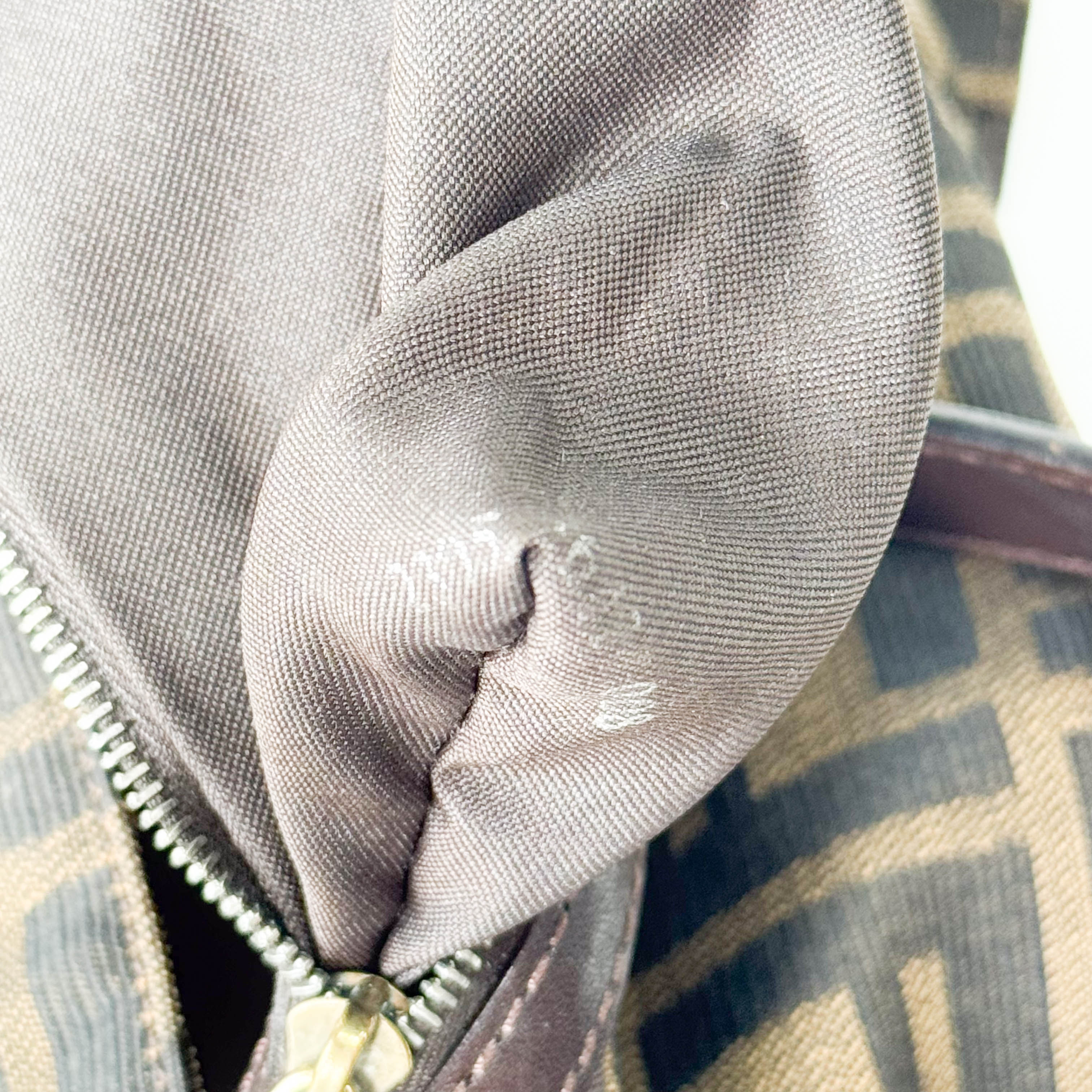 Zucca Baguette Brown Canvas Shoulder Bag