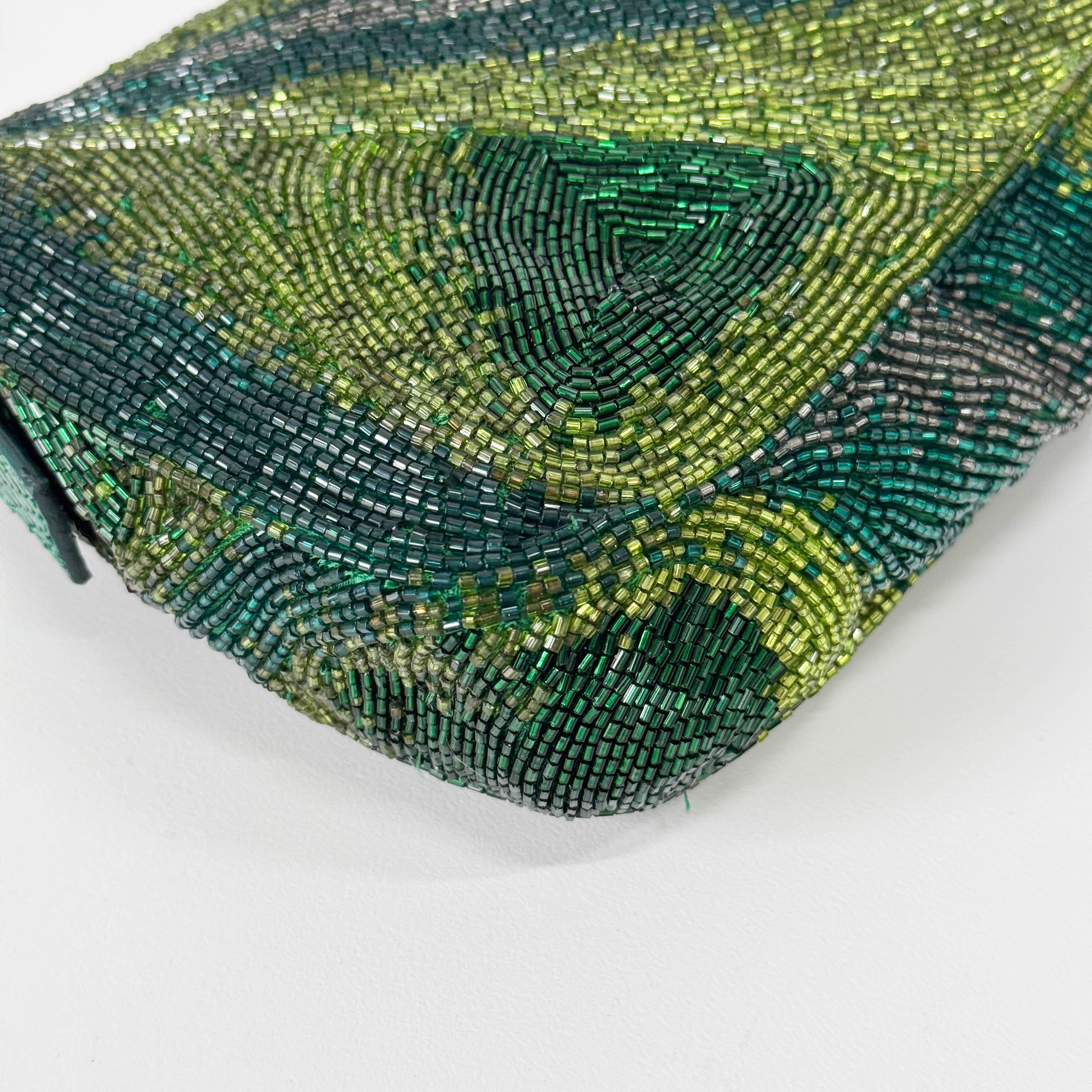 Limited Edition Baguette Green Beads With Charms Shoulder Bag