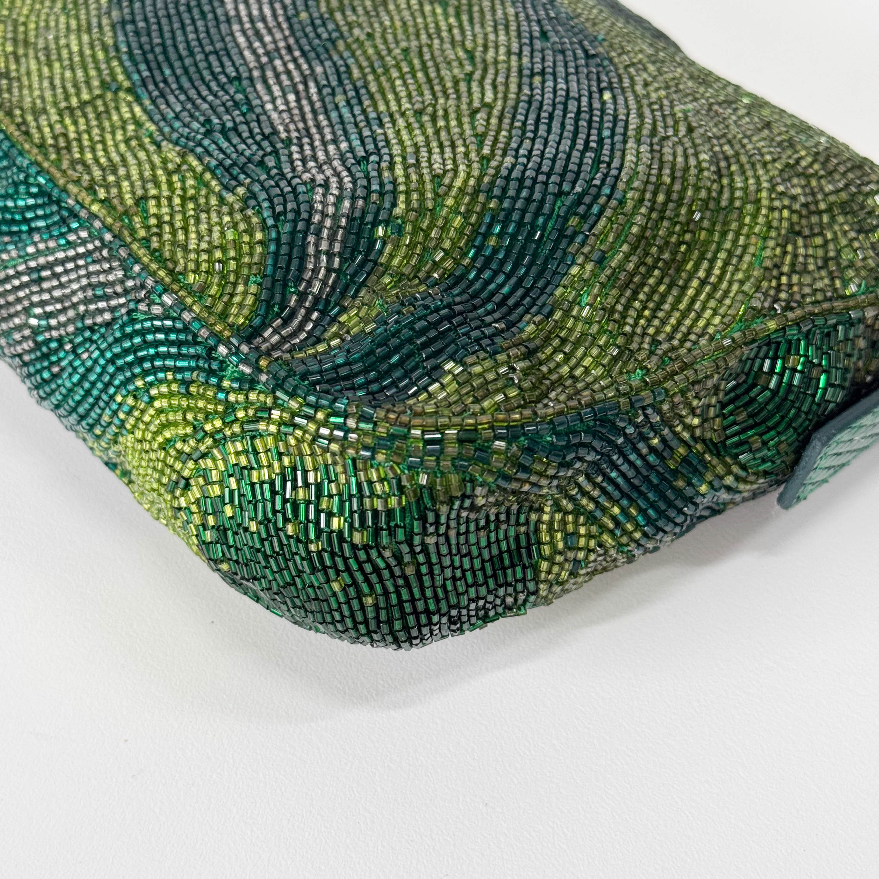 Limited Edition Baguette Green Beads With Charms Shoulder Bag