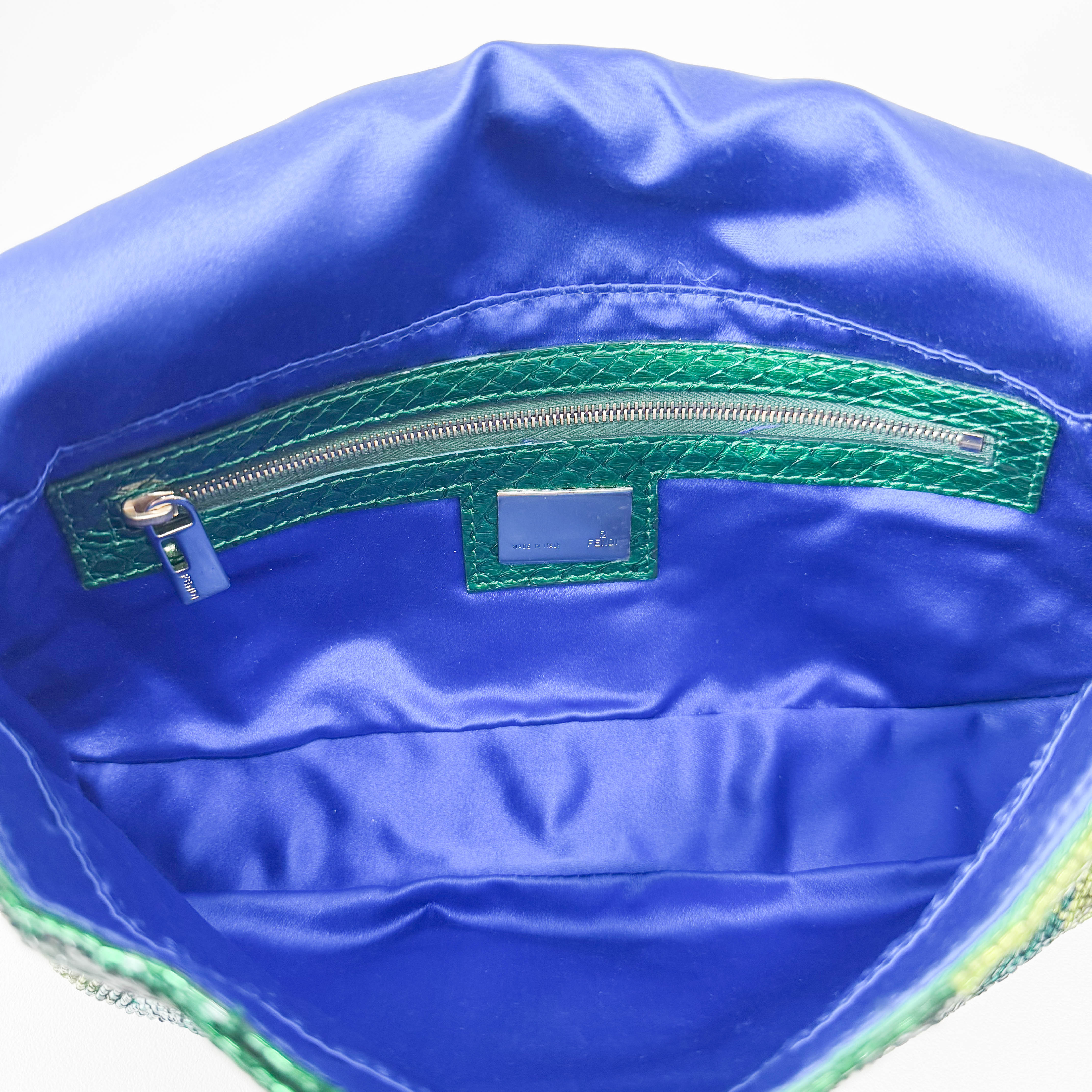 Limited Edition Baguette Green Beads With Charms Shoulder Bag