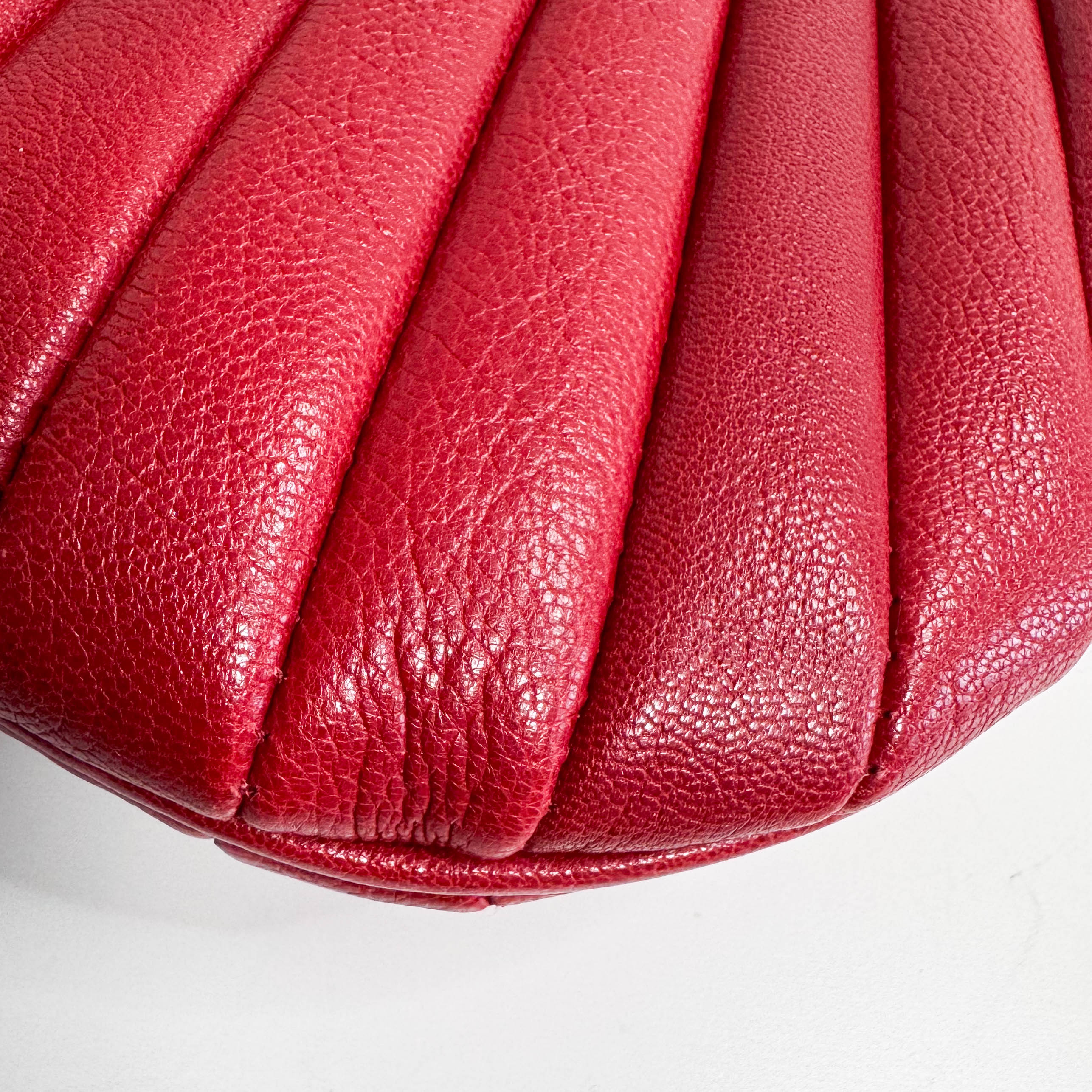 YSL Rive Gauche Lambskin Leather Hand Bag Red