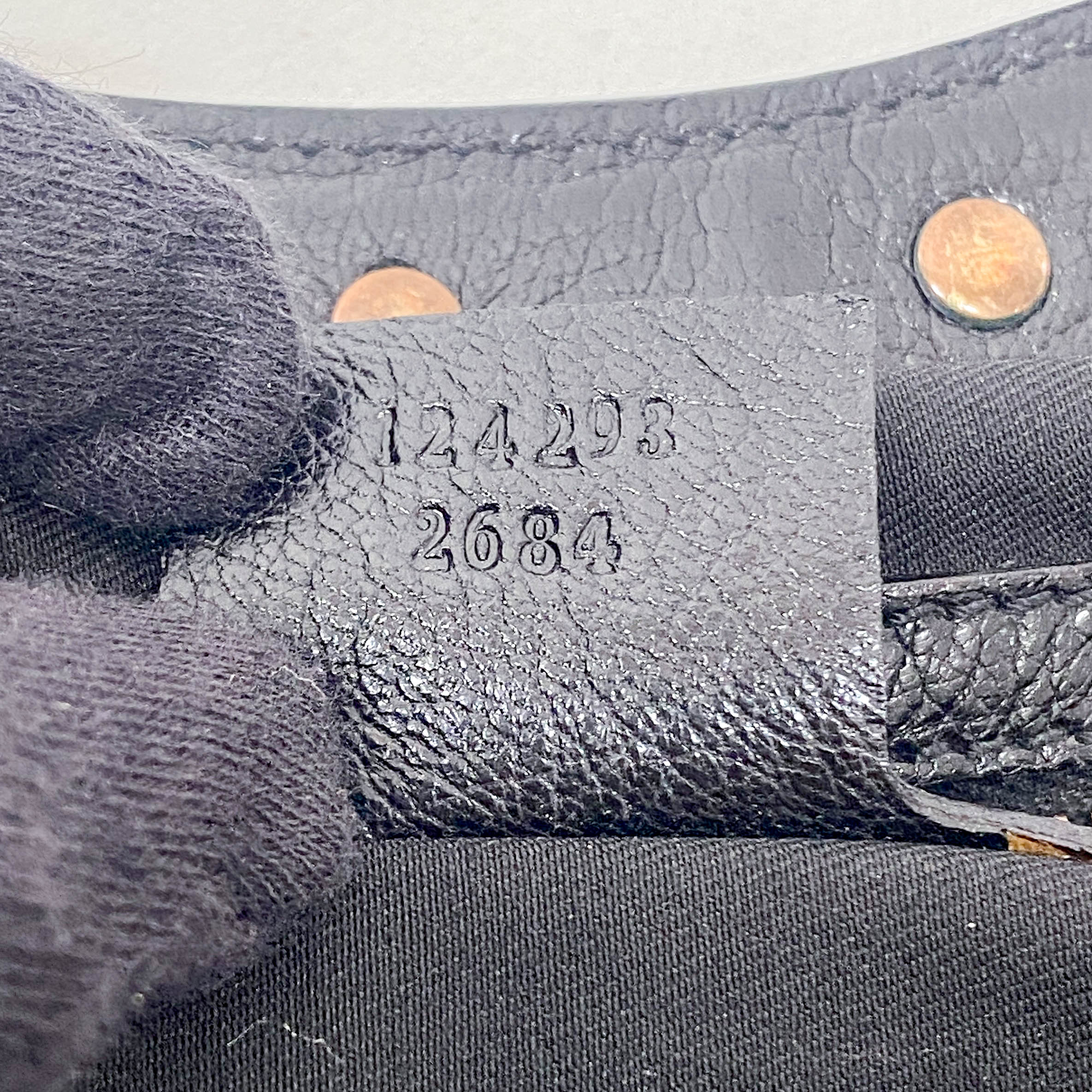 Bamboo Black Leather Hobo Studs Shoulder Bag