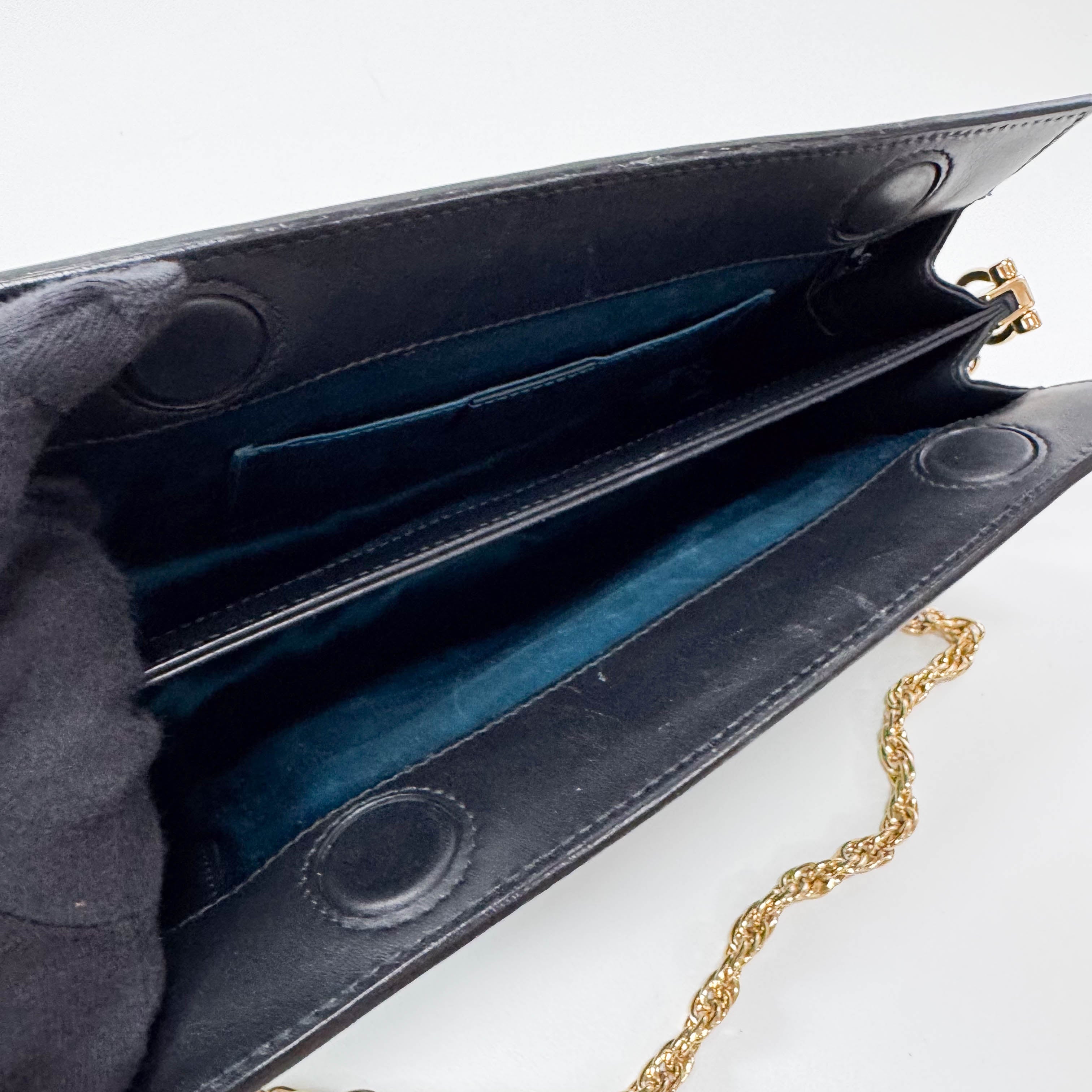 Ophidia Green Suede Gold Chain Shoulder Bag