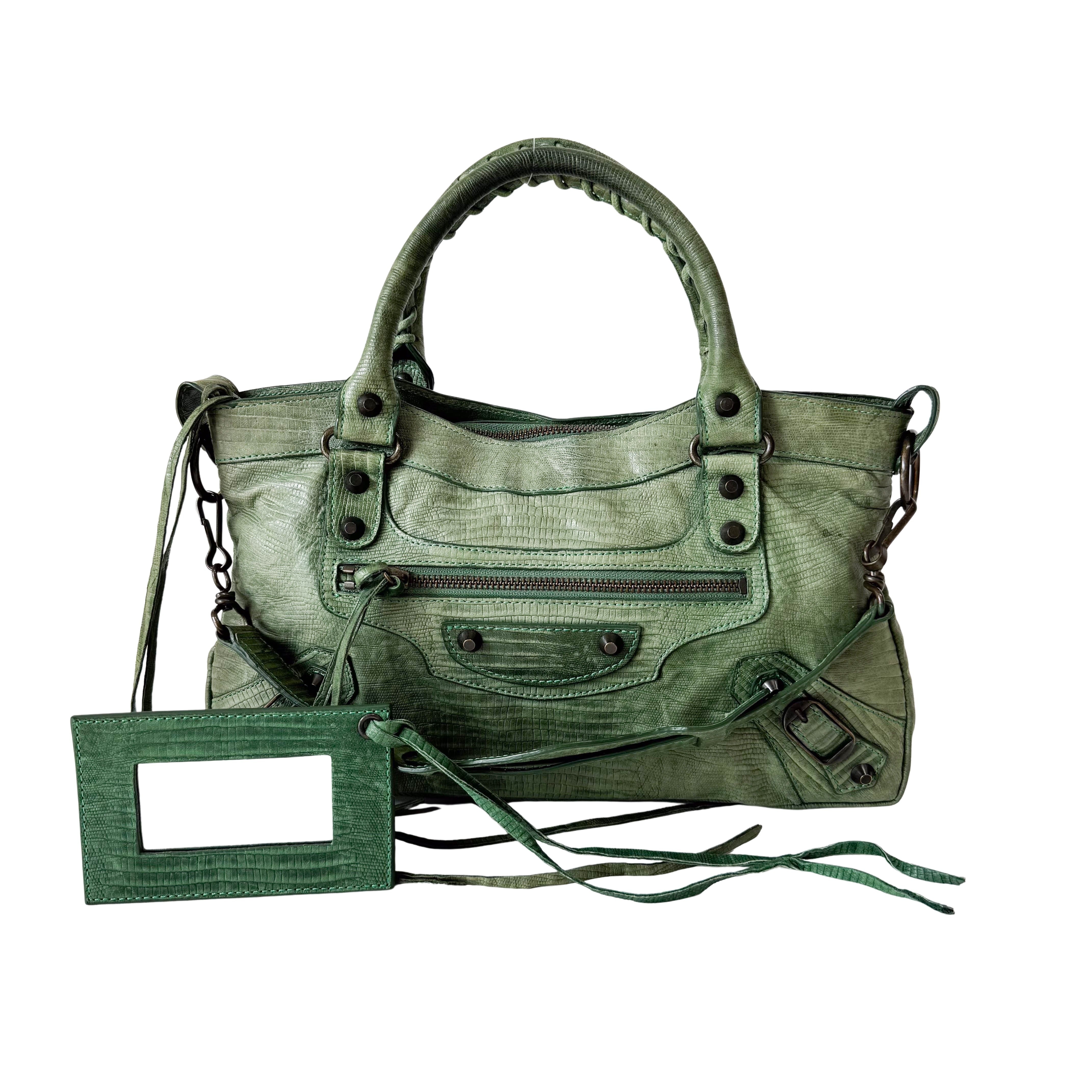 The First Green Leather Bag
