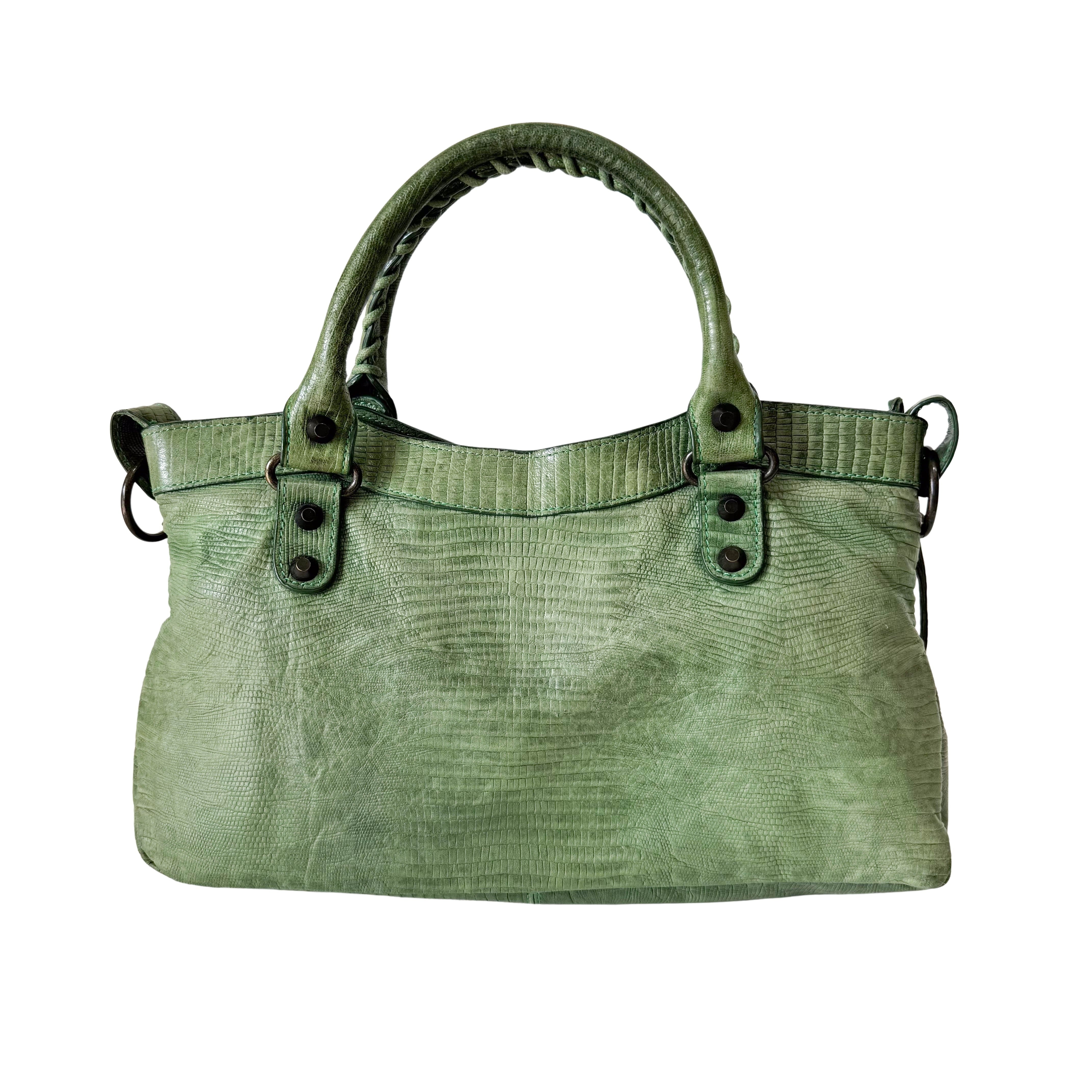 The First Green Leather Bag
