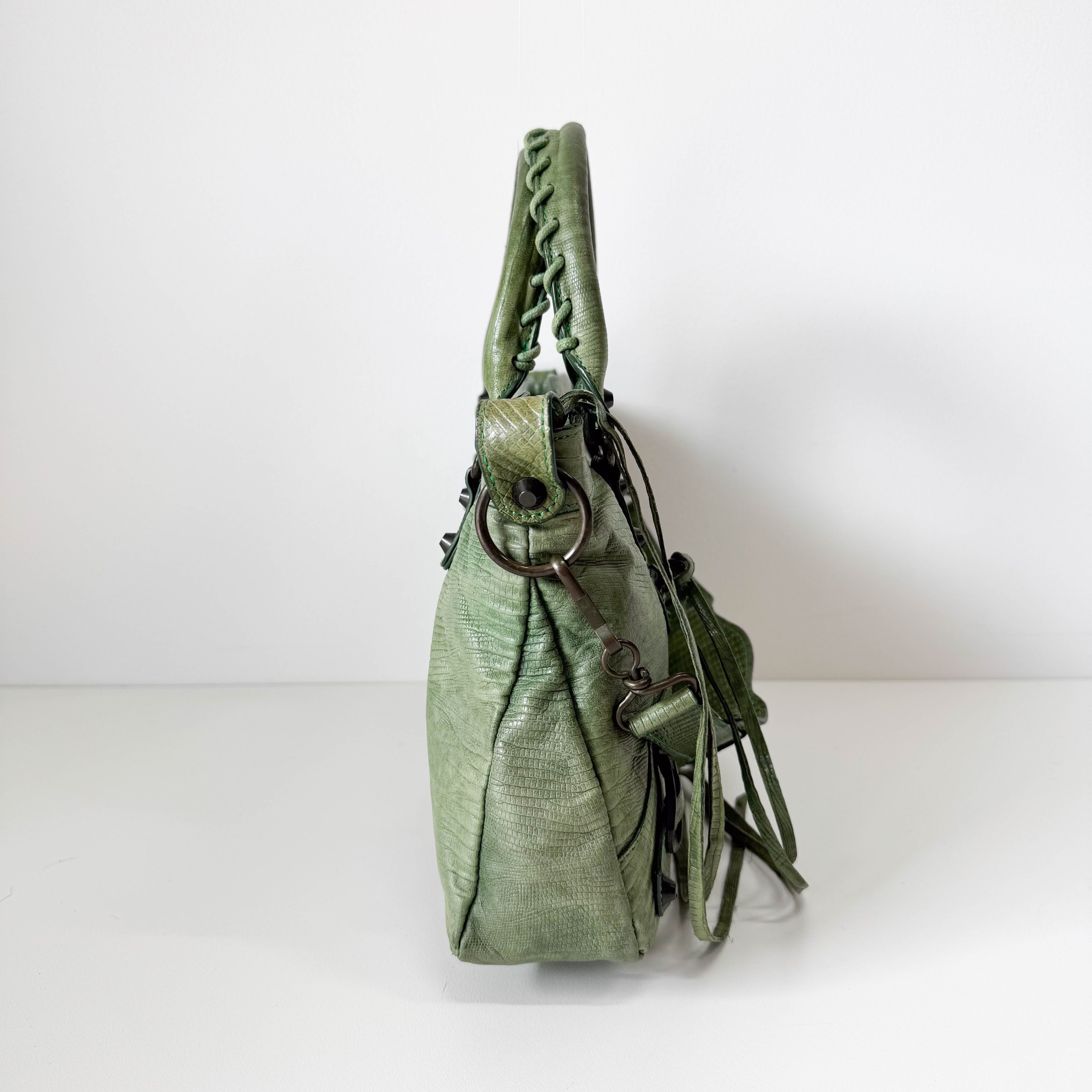 The First Green Leather Bag