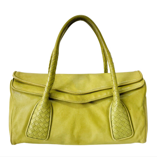 Intrecciato Calf Leather Handle Bag