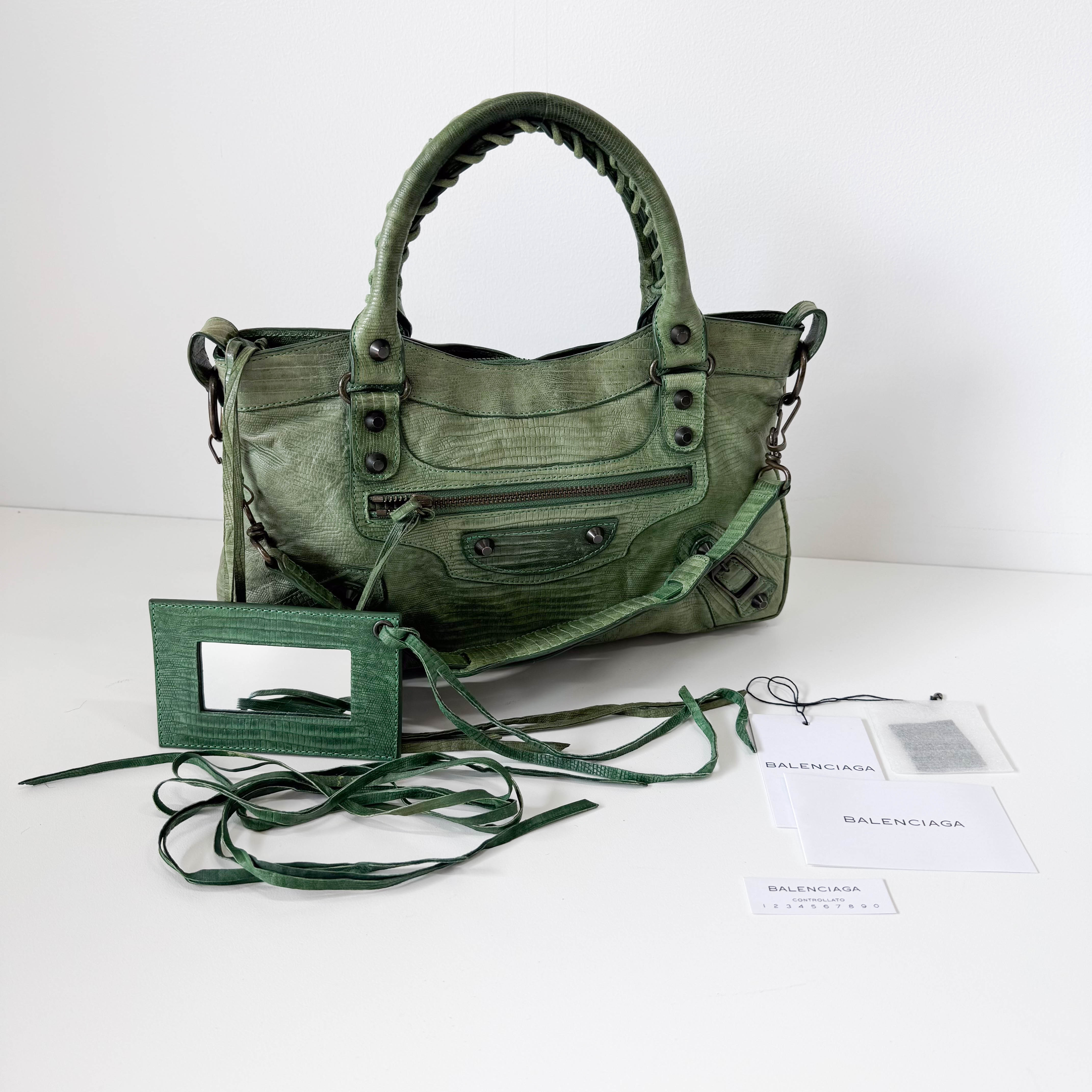 The First Green Leather Bag