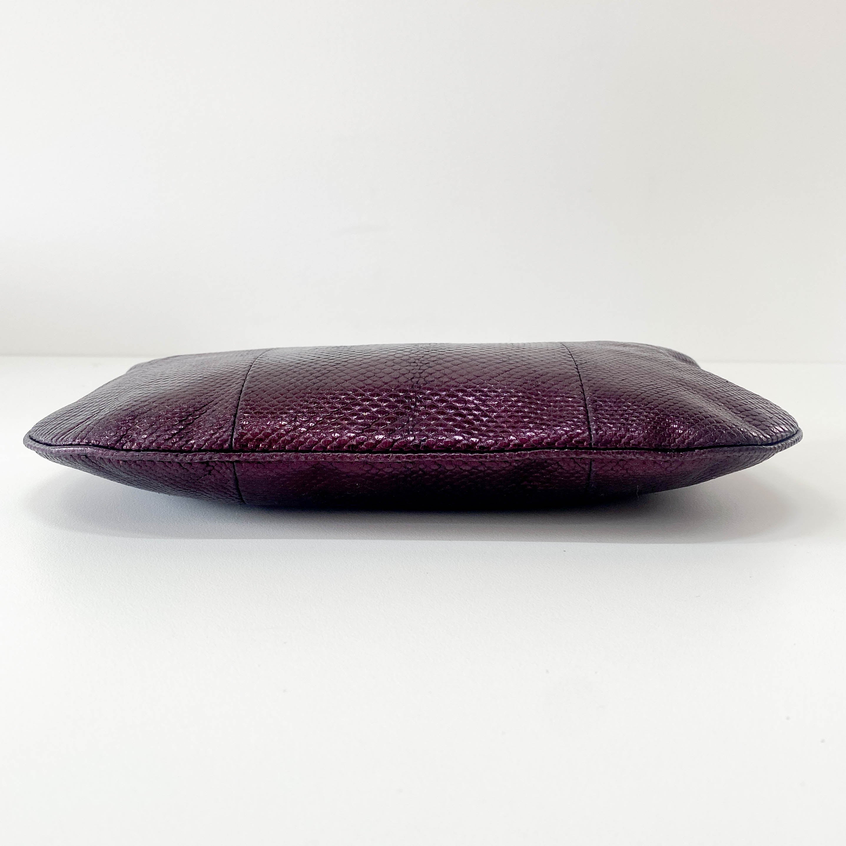 Metallic Purple Leather Shoulder Bag