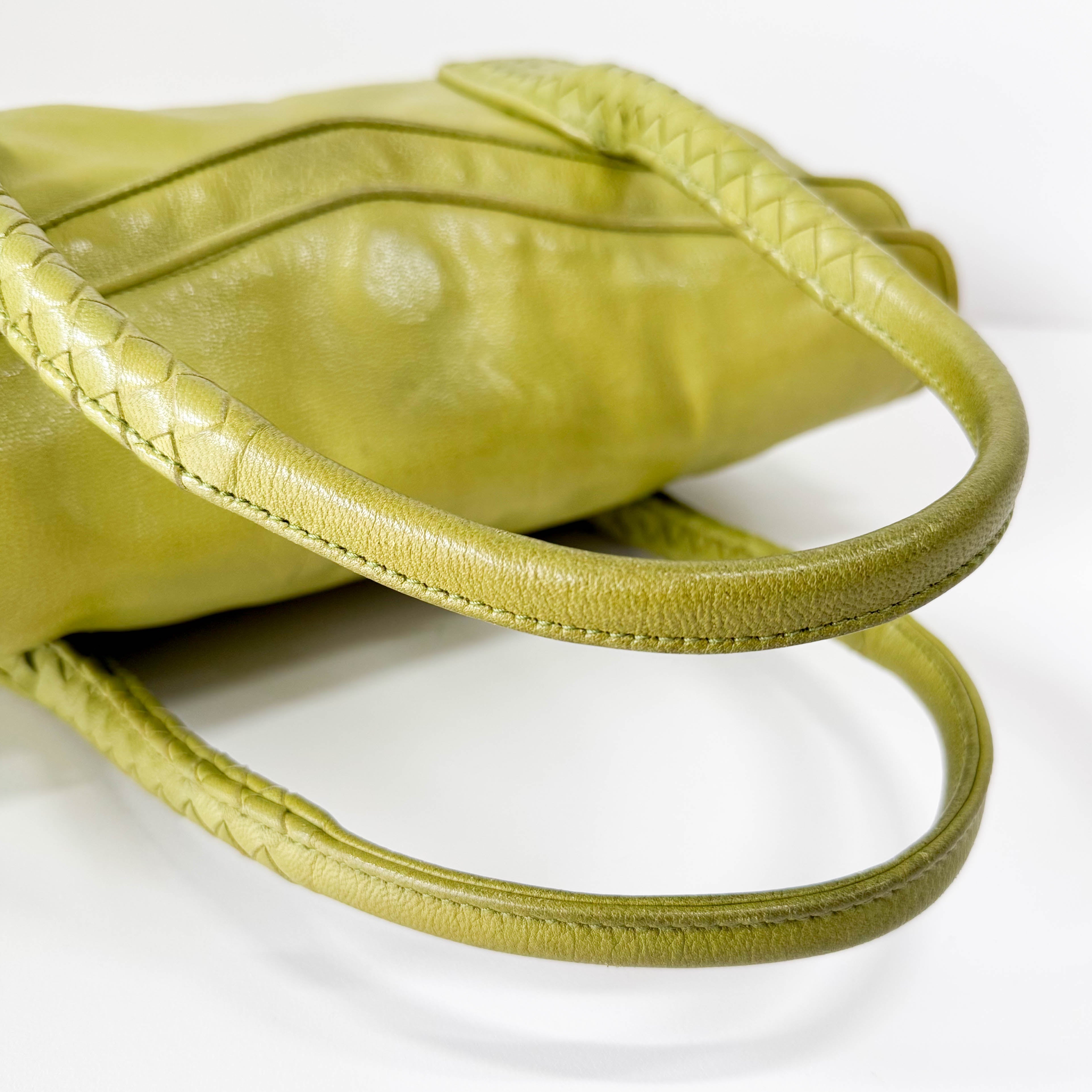 Intrecciato Calf Leather Handle Bag