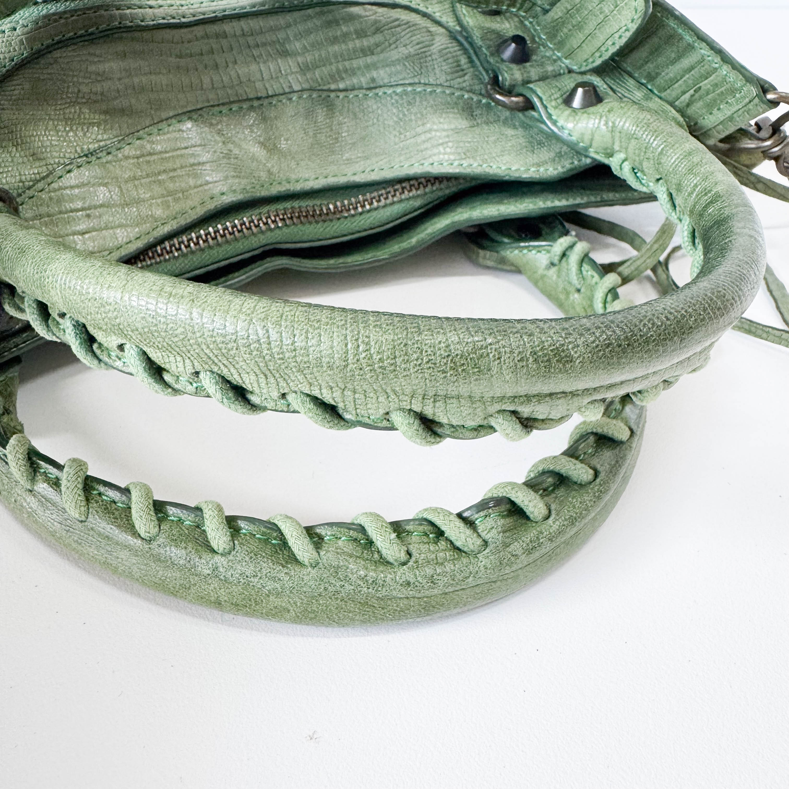 The First Green Leather Bag