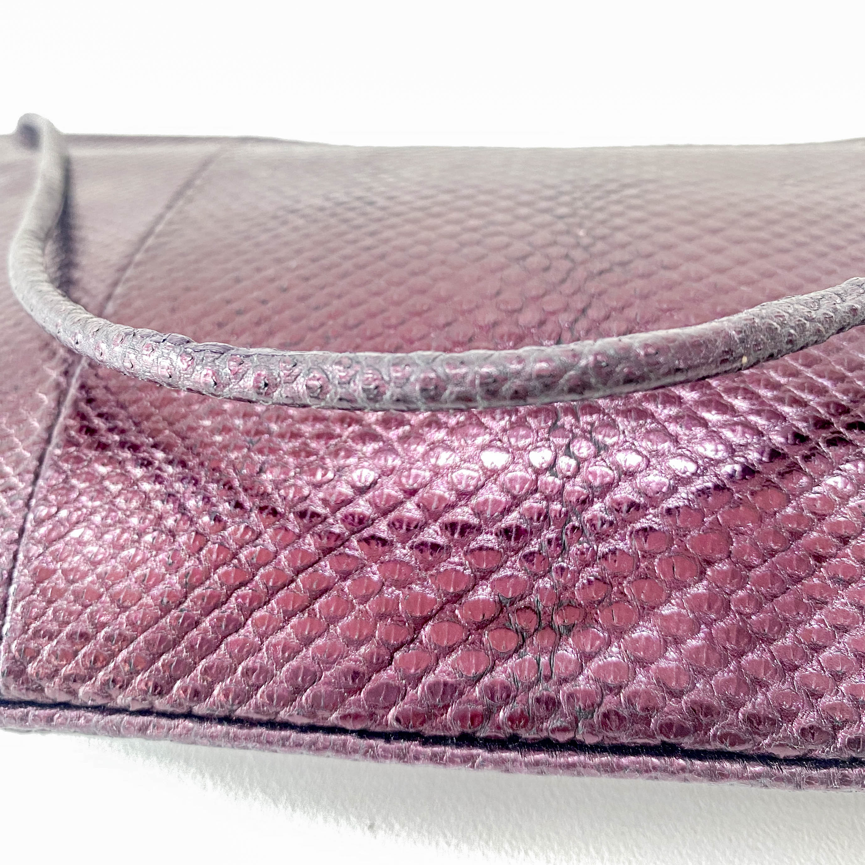 Metallic Purple Leather Shoulder Bag