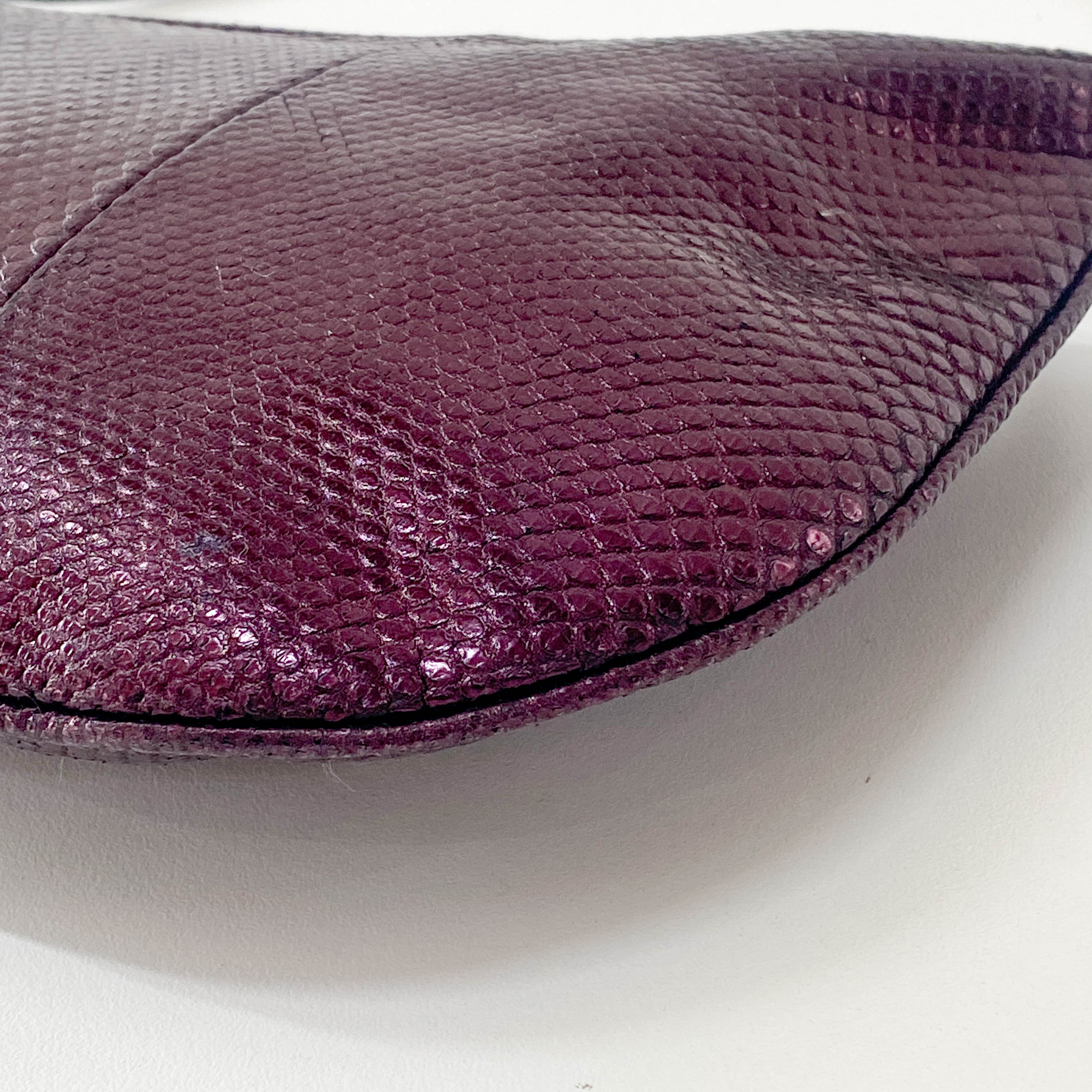 Metallic Purple Leather Shoulder Bag