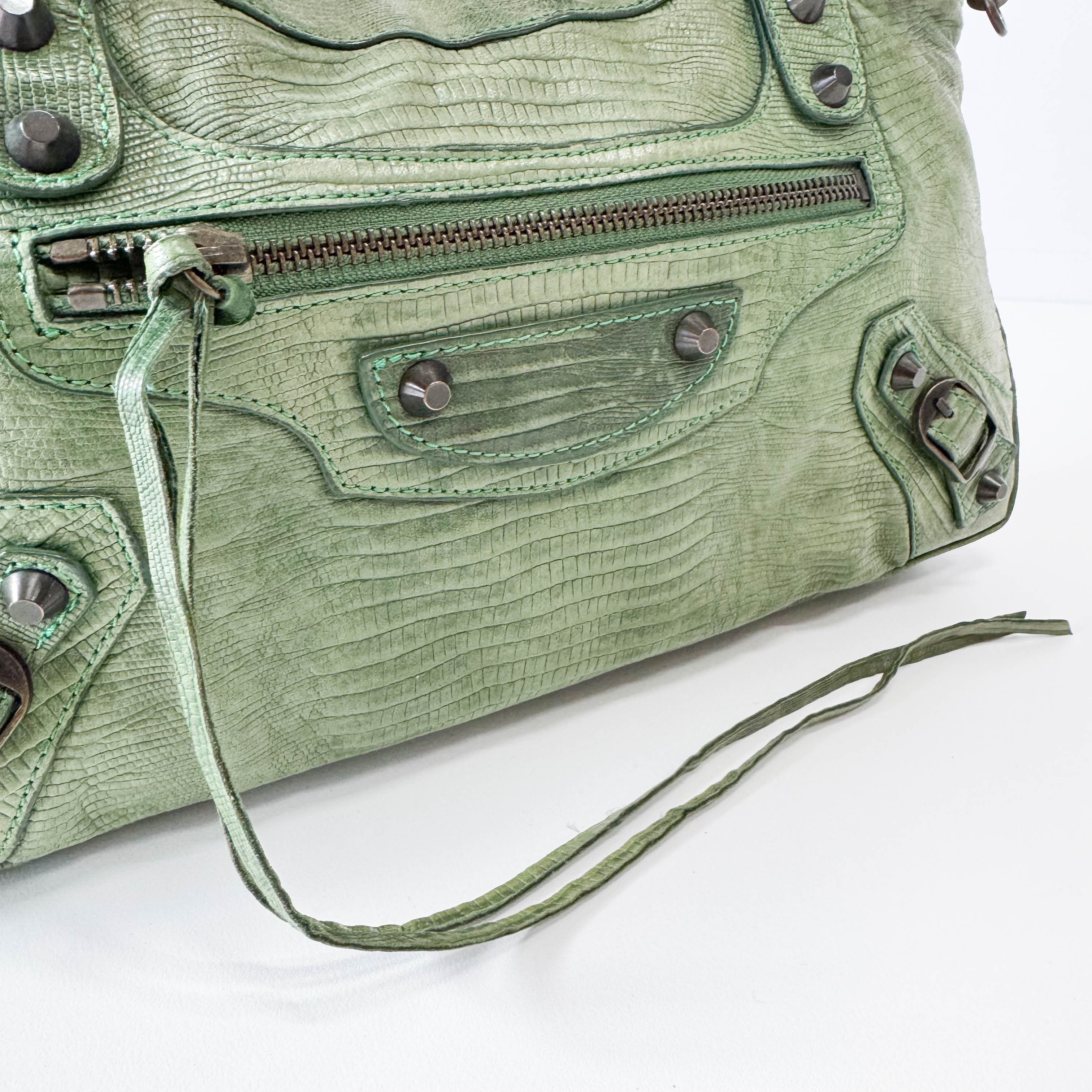 The First Green Leather Bag