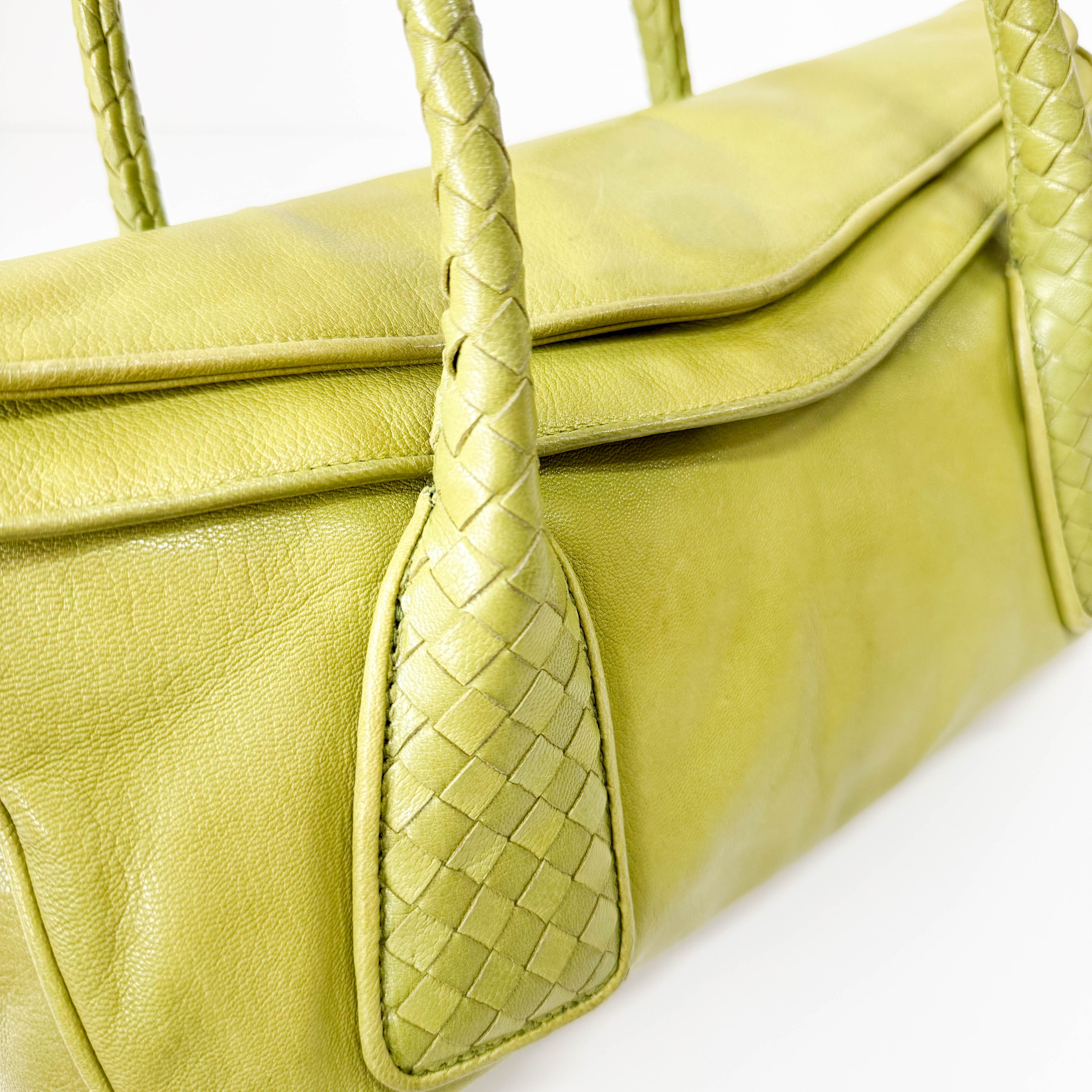 Intrecciato Calf Leather Handle Bag