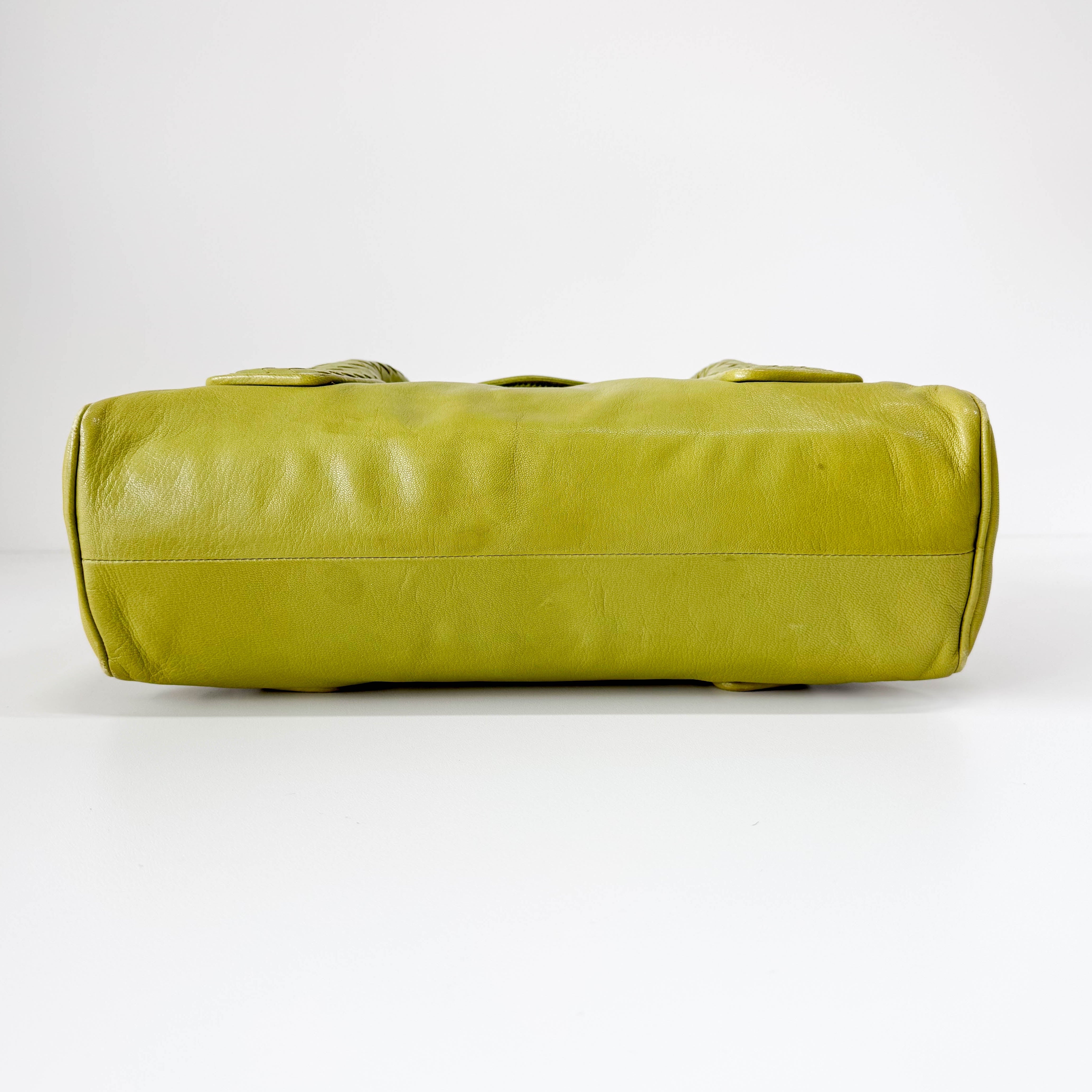 Intrecciato Calf Leather Handle Bag