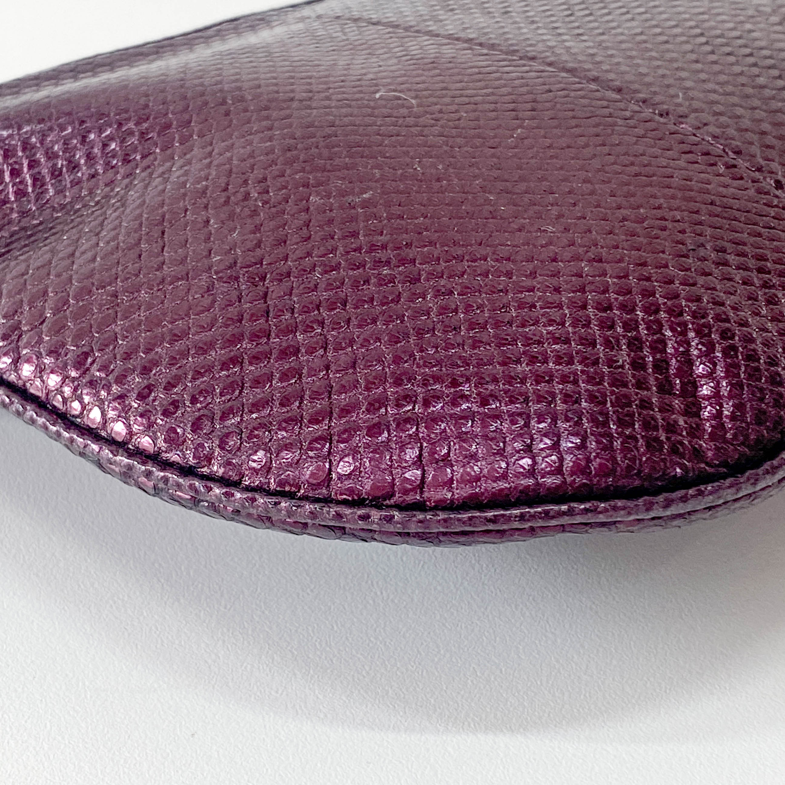 Metallic Purple Leather Shoulder Bag