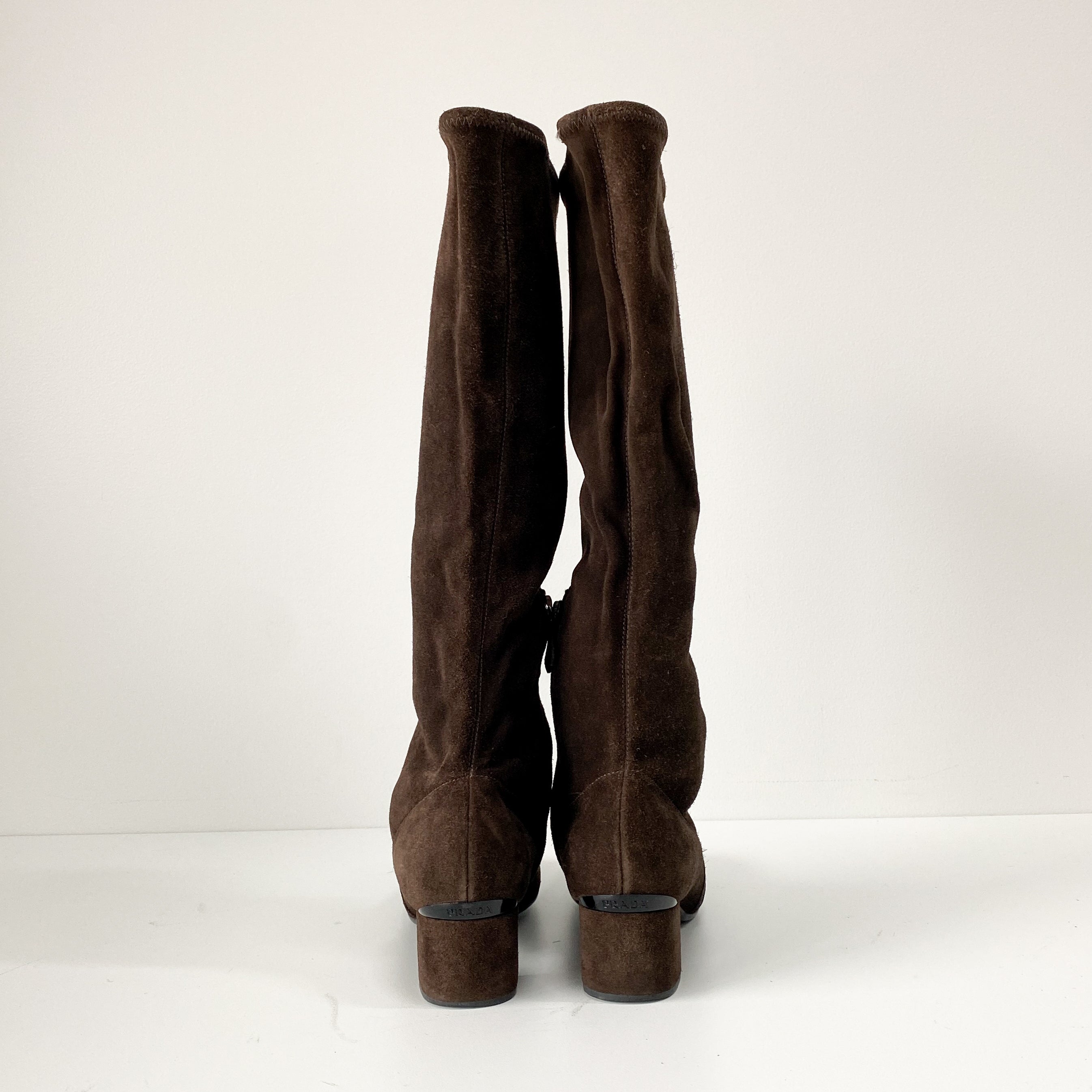 Size 37 Brown Suede Tall Boots