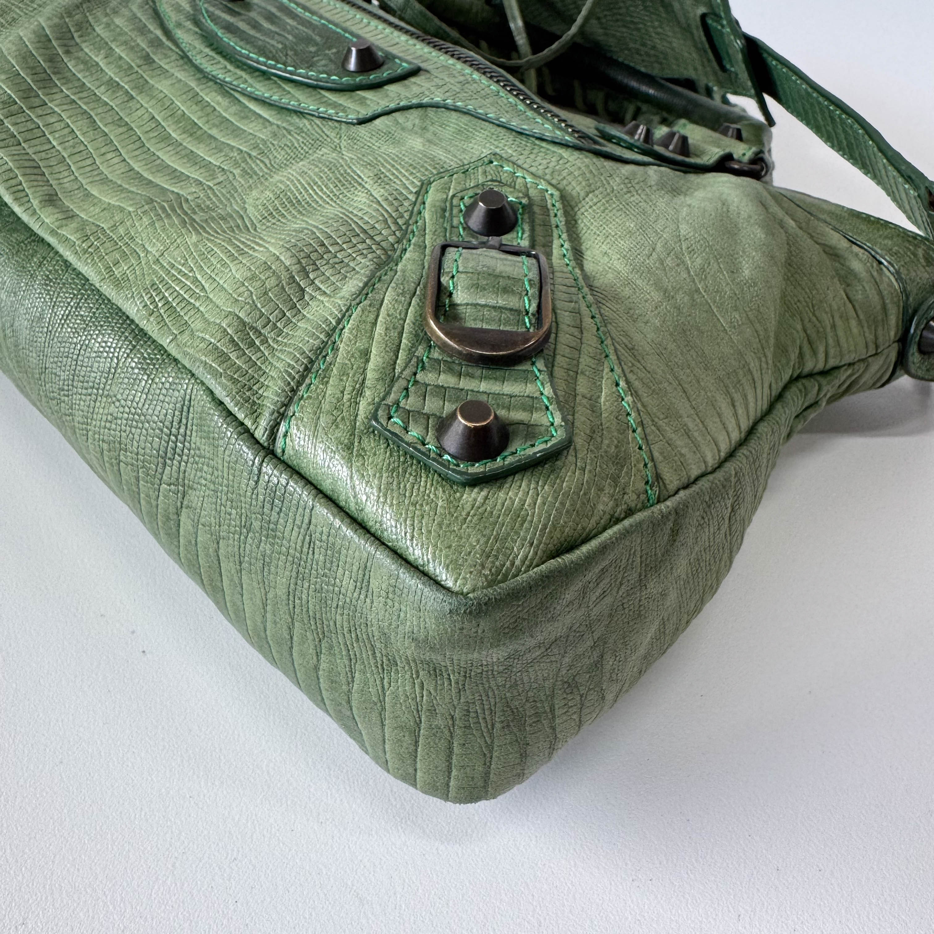 The First Green Leather Bag
