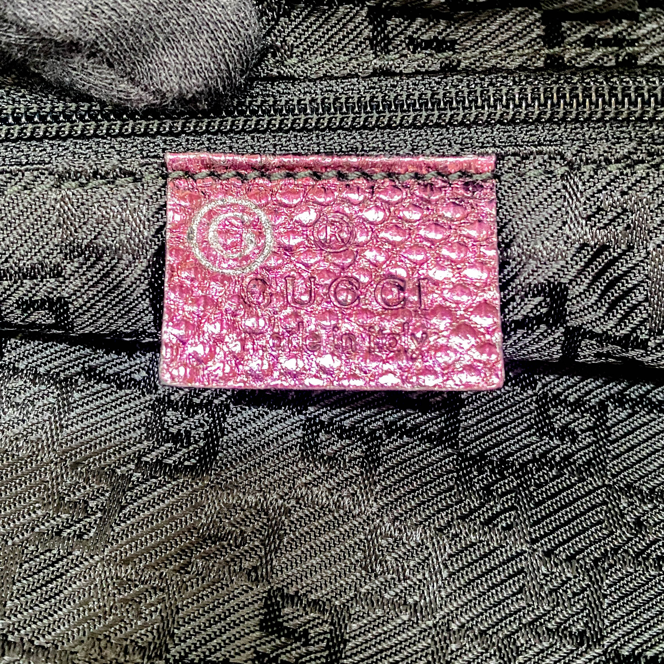 Metallic Purple Leather Shoulder Bag