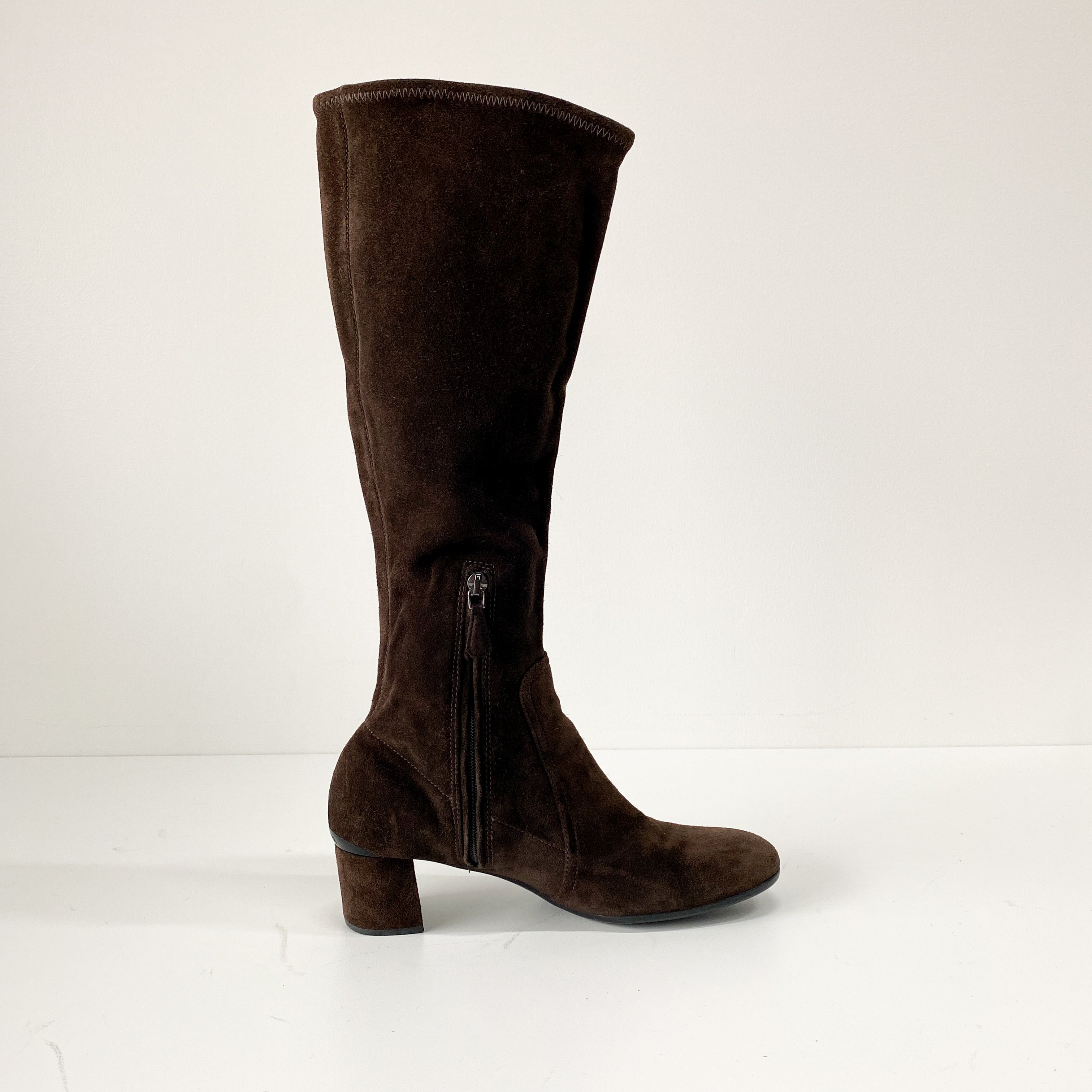 Size 37 Brown Suede Tall Boots