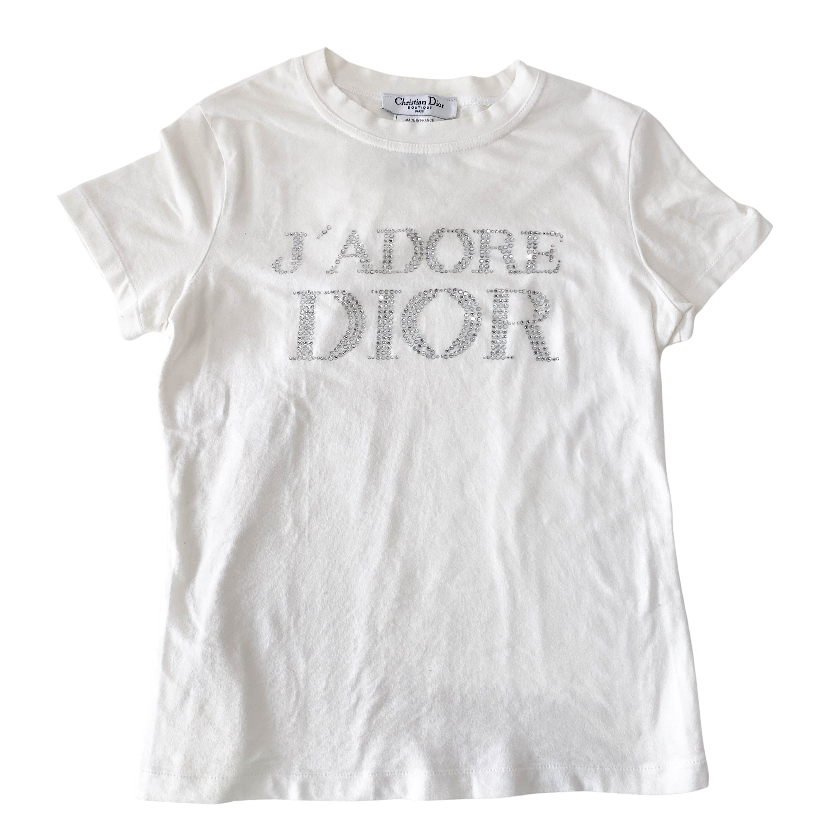 J'adore Dior Rhinestone Crystal Logo Top