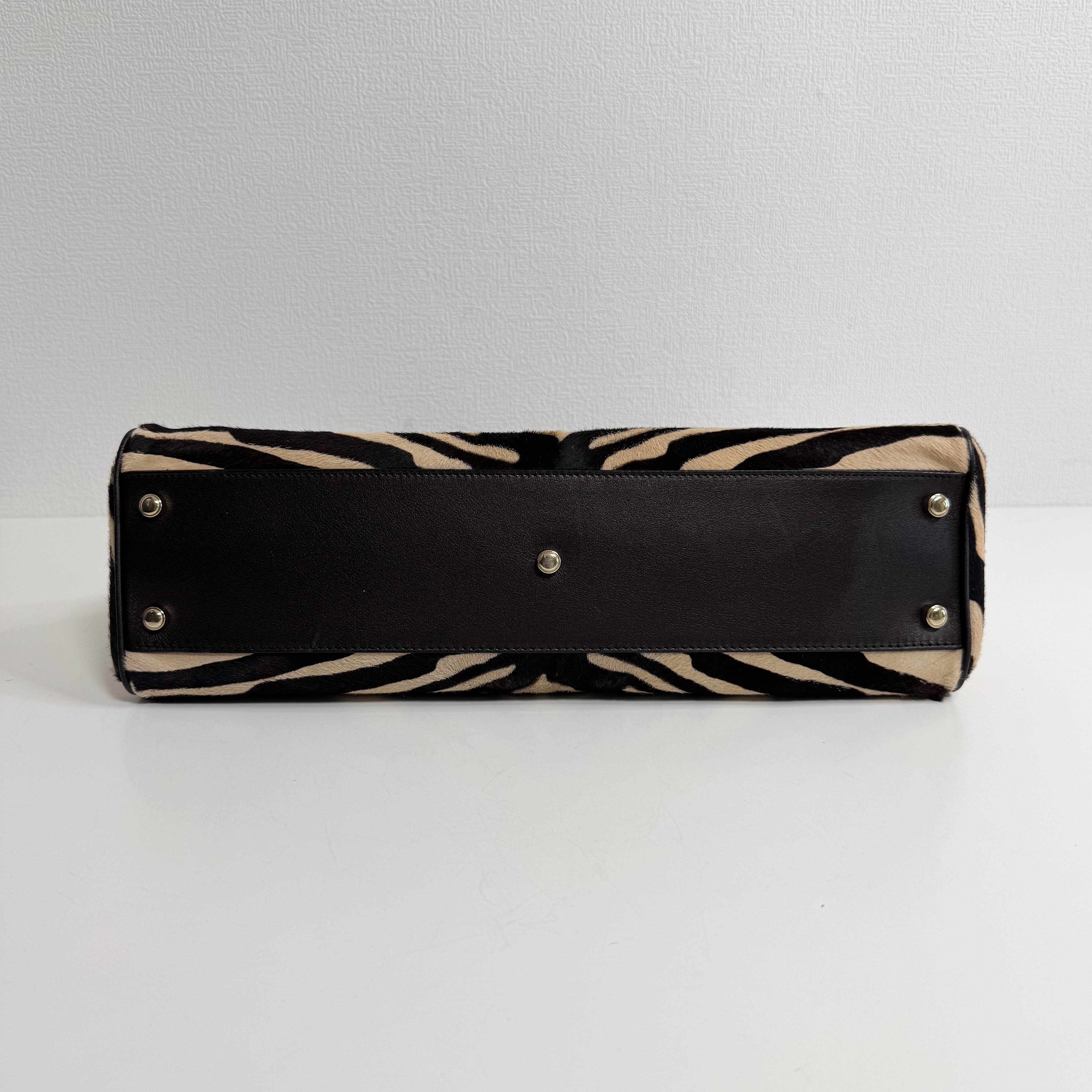 Marcello de Cartier Beige/Black Zebra Print Pony Hair
