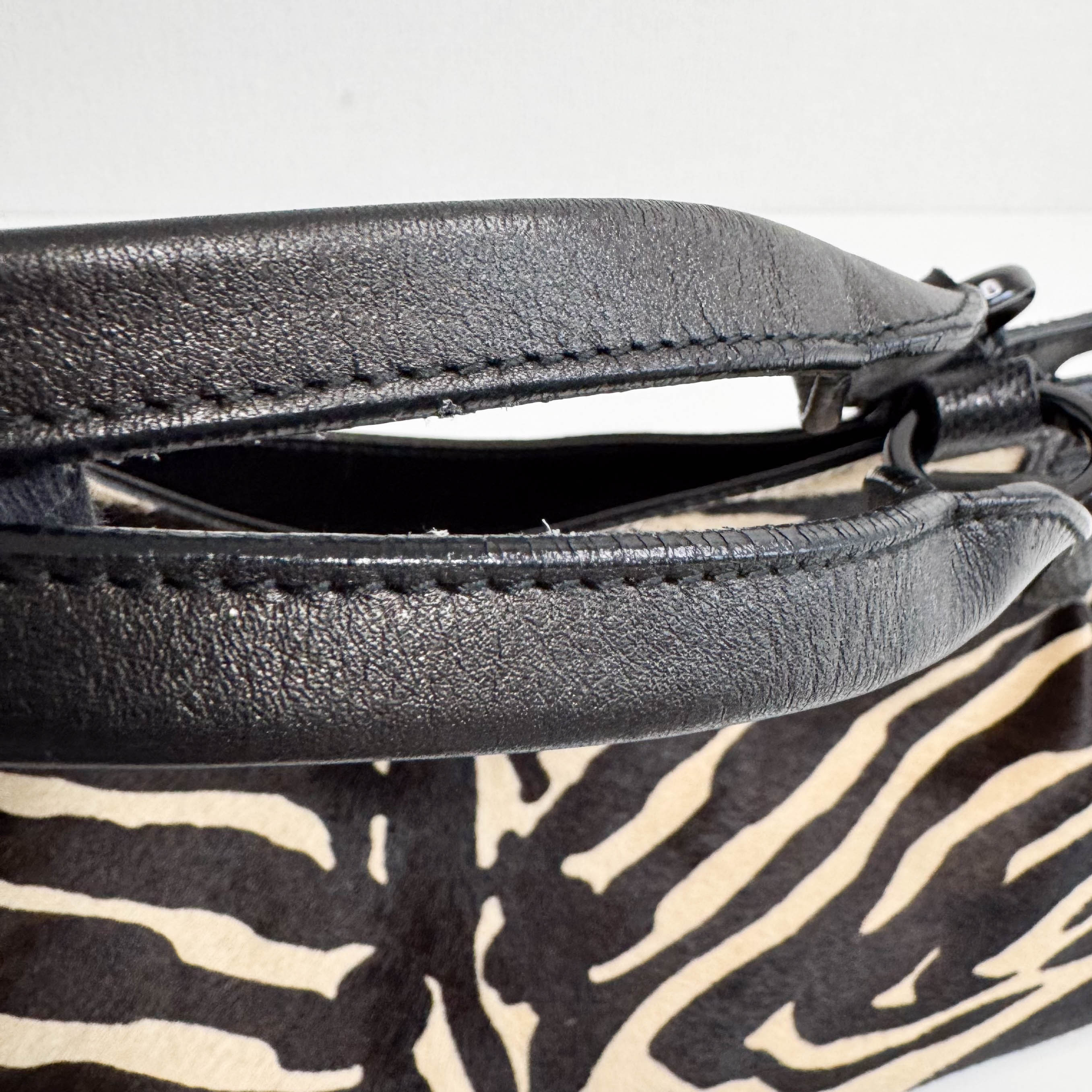 Marcello de Cartier Beige/Black Zebra Print Pony Hair