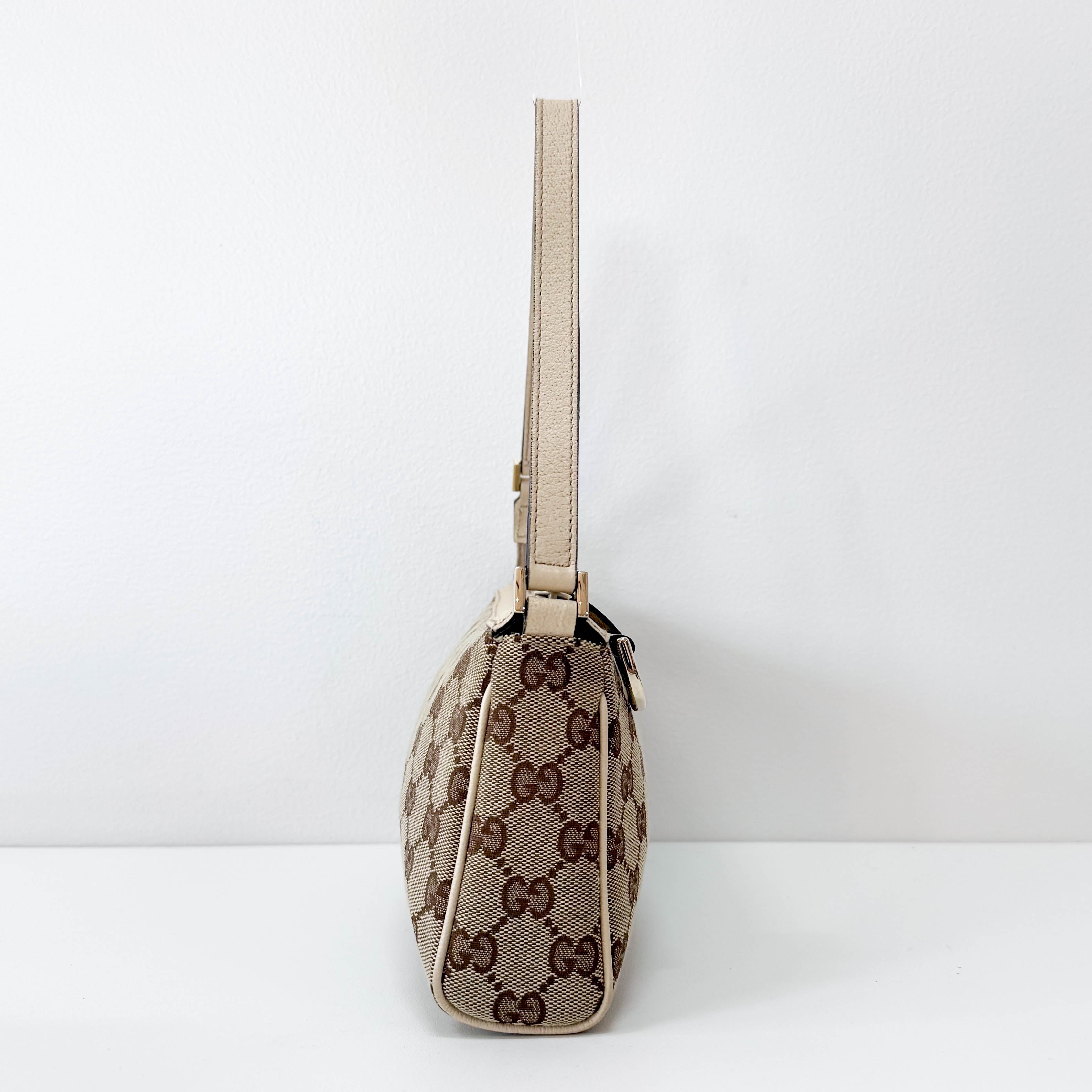 Mini Neutral GG Canvas Shoulder Bag