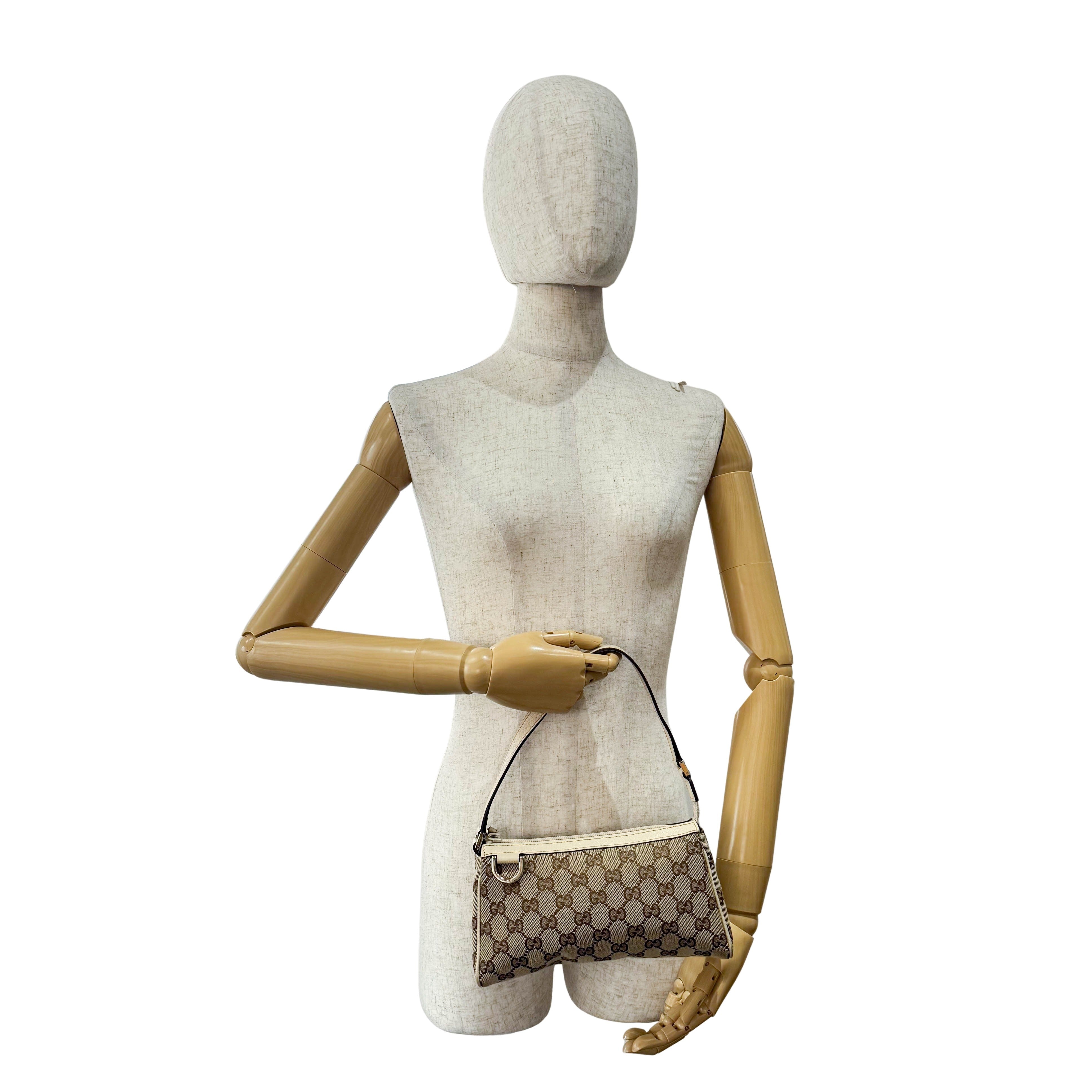 Mini Neutral GG Canvas Shoulder Bag