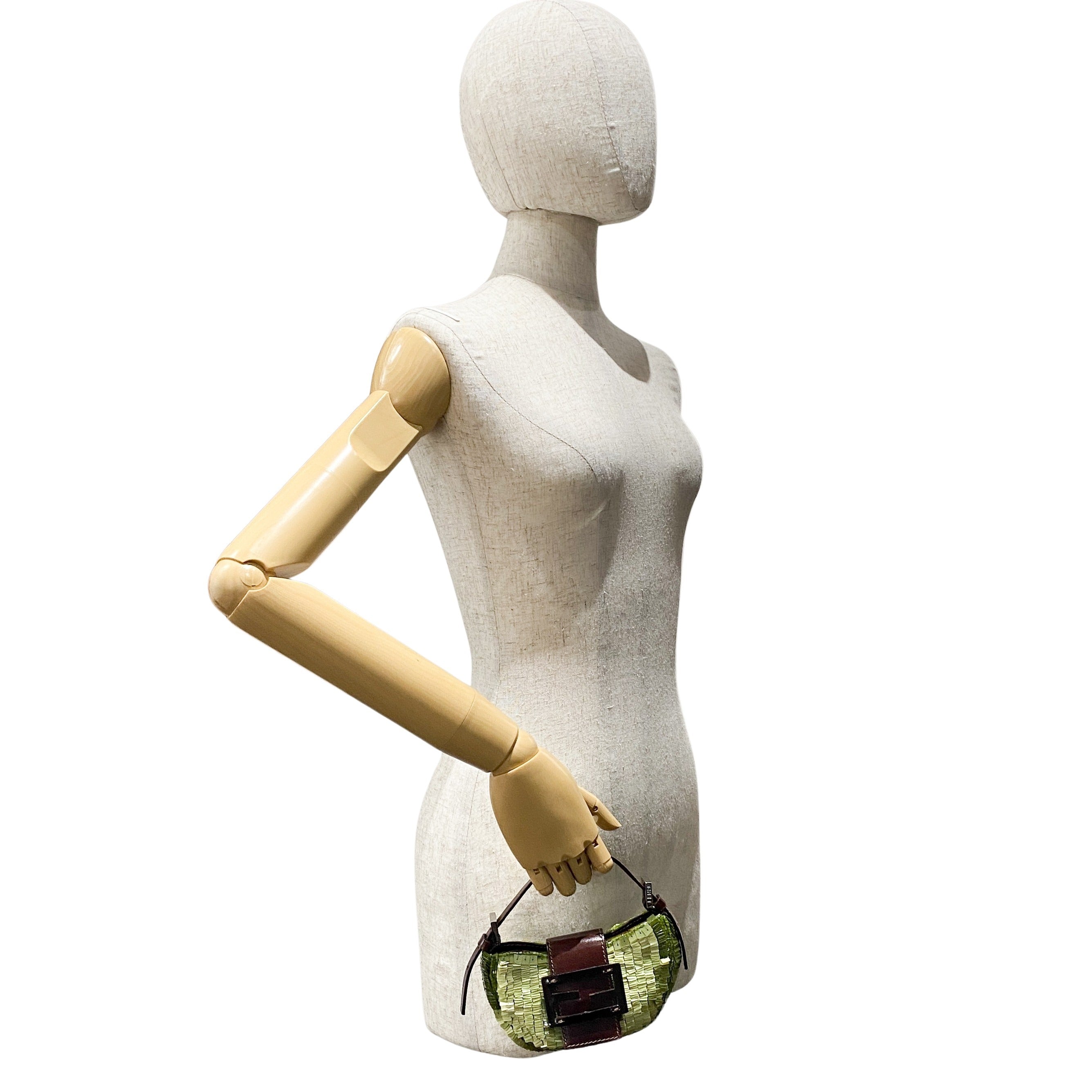 Croissant Mini Green Sequin Handbag