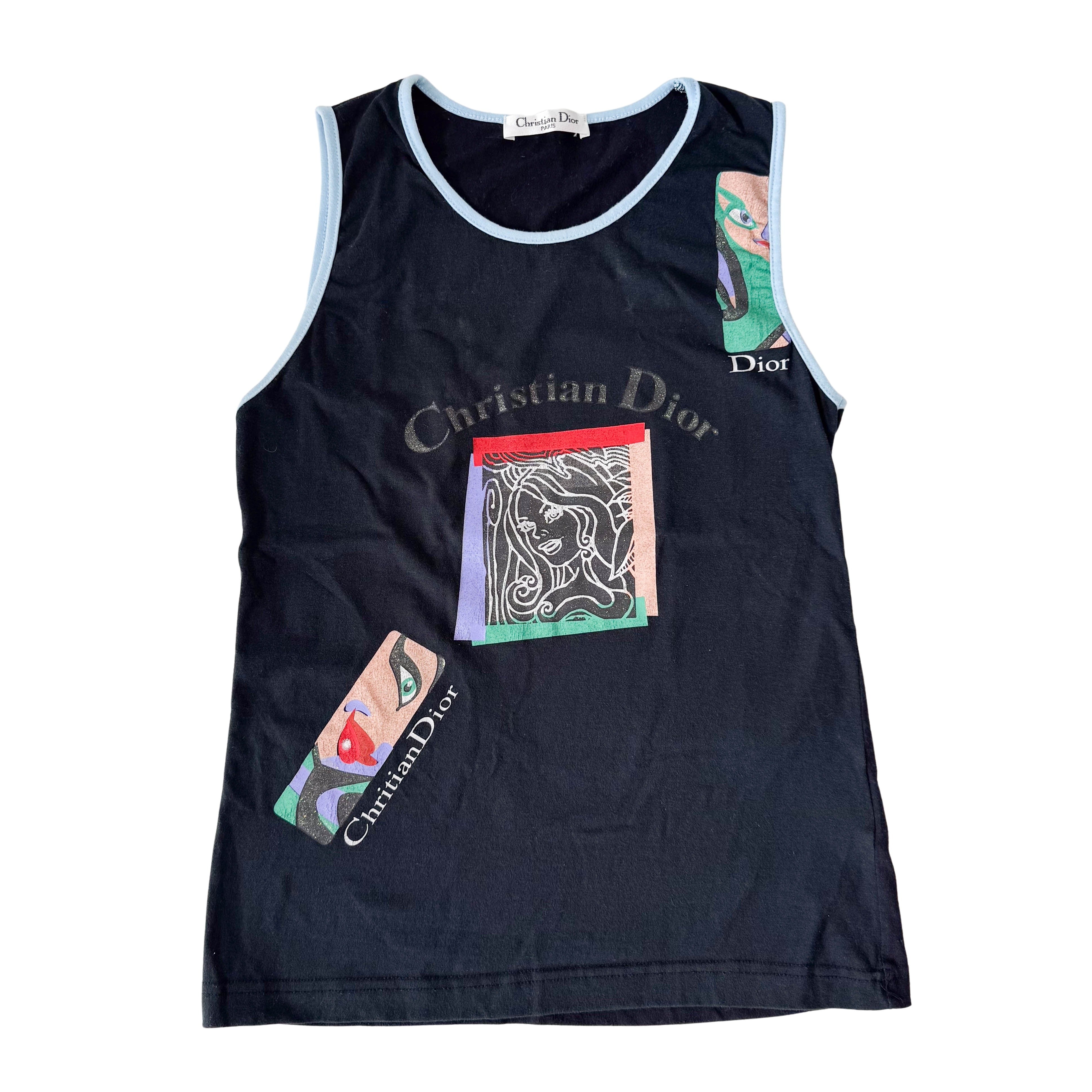 Size 8 US Black Dior Cotton Tank Top