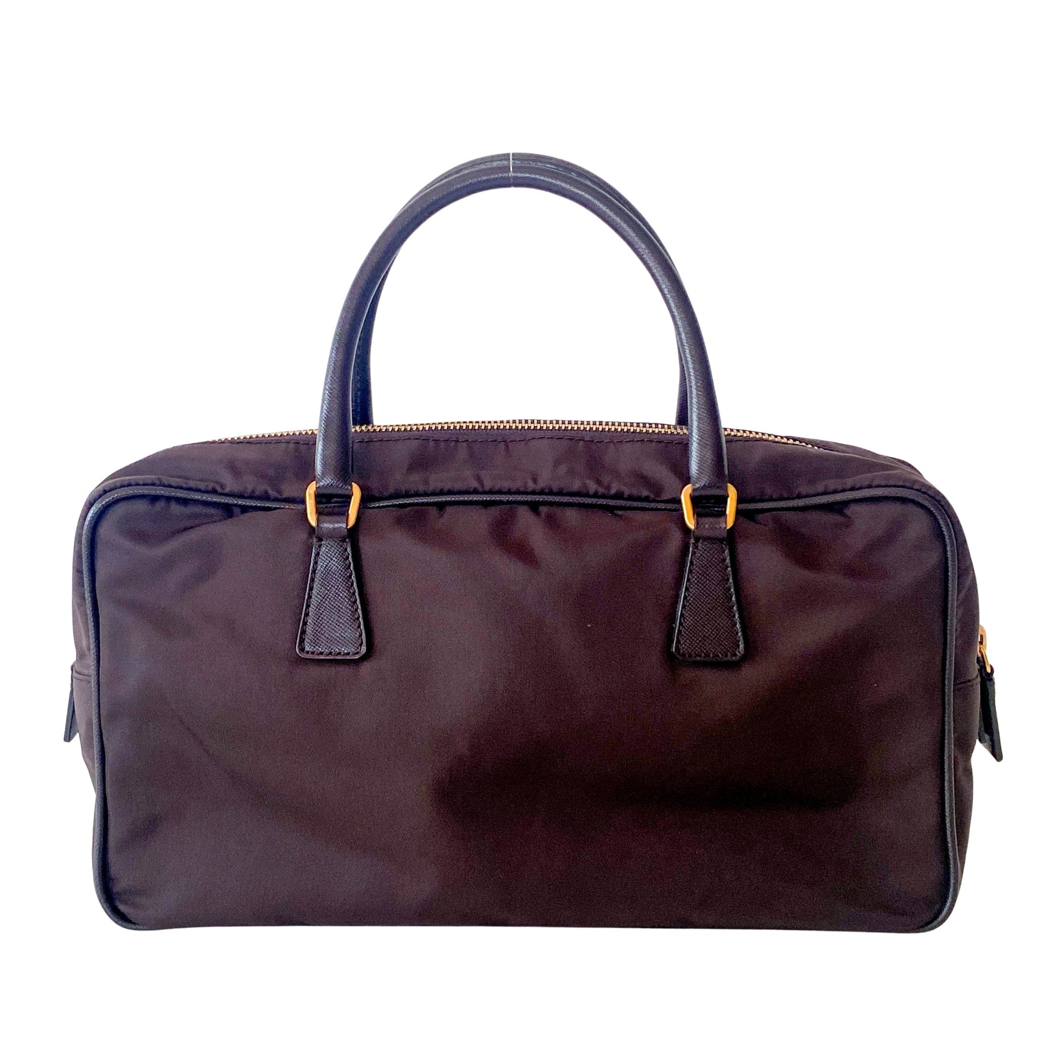Dark Brown Nylon Handbag
