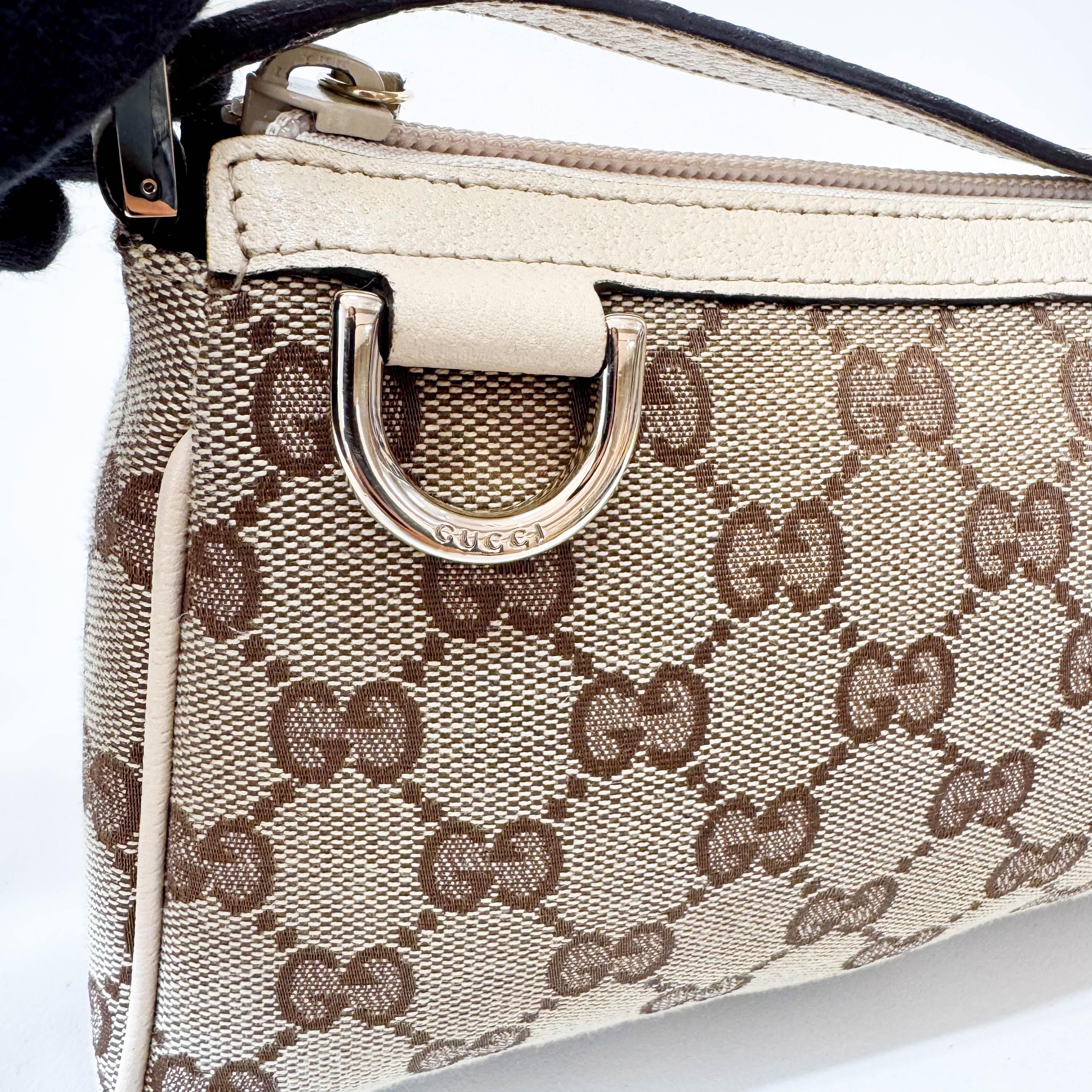 Mini Neutral GG Canvas Shoulder Bag