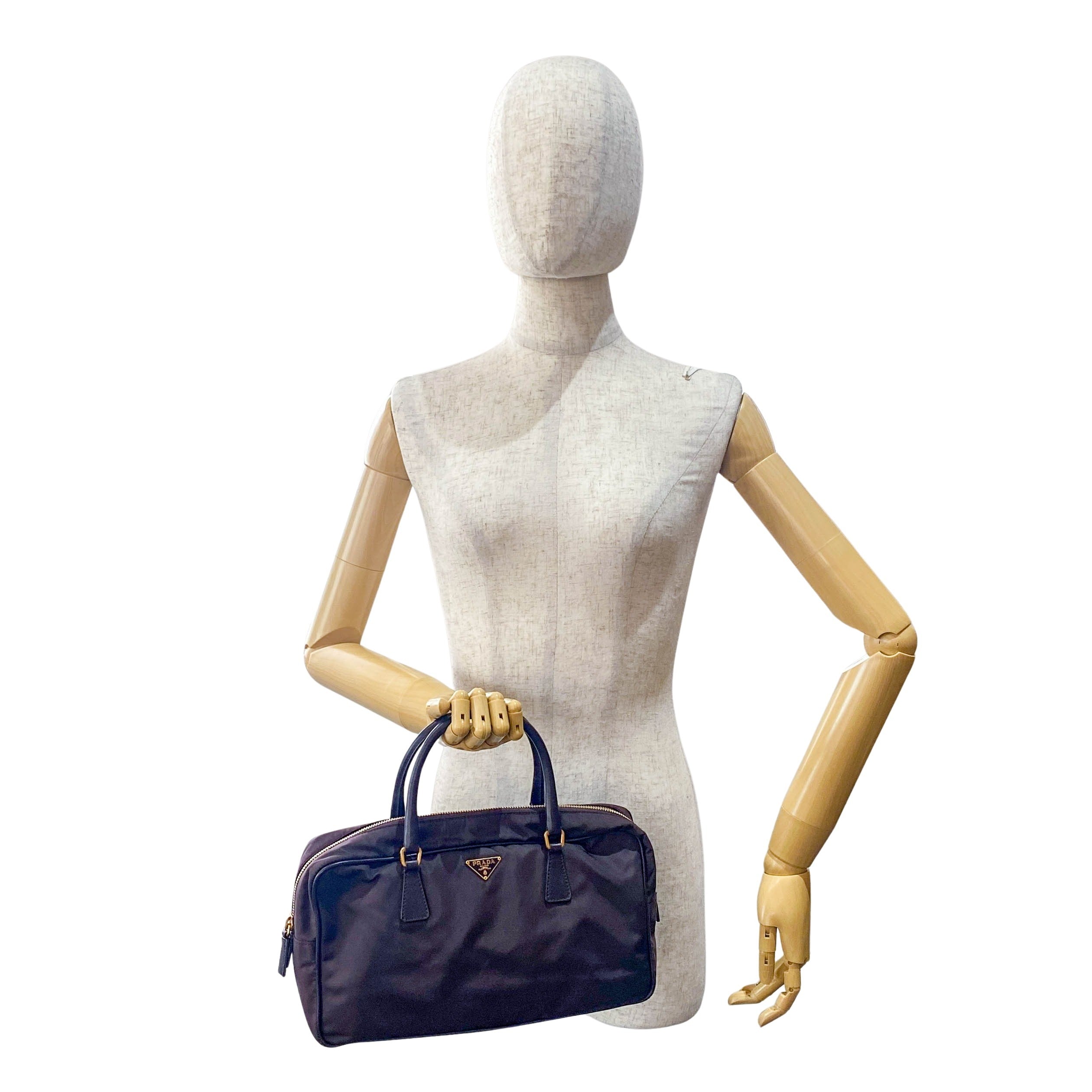 Dark Brown Nylon Handbag