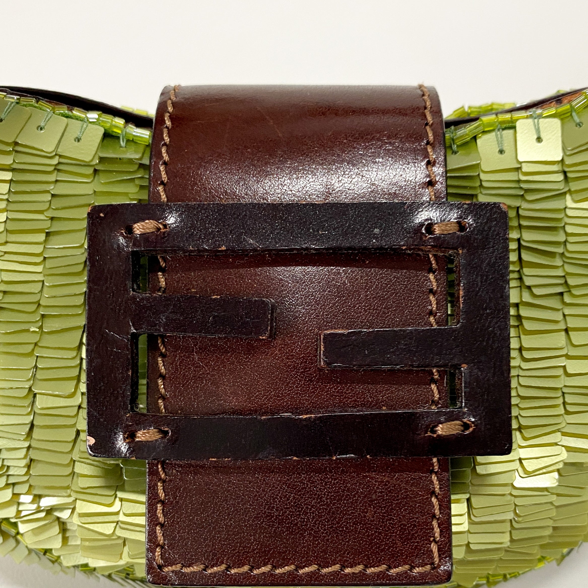 Croissant Mini Green Sequin Handbag